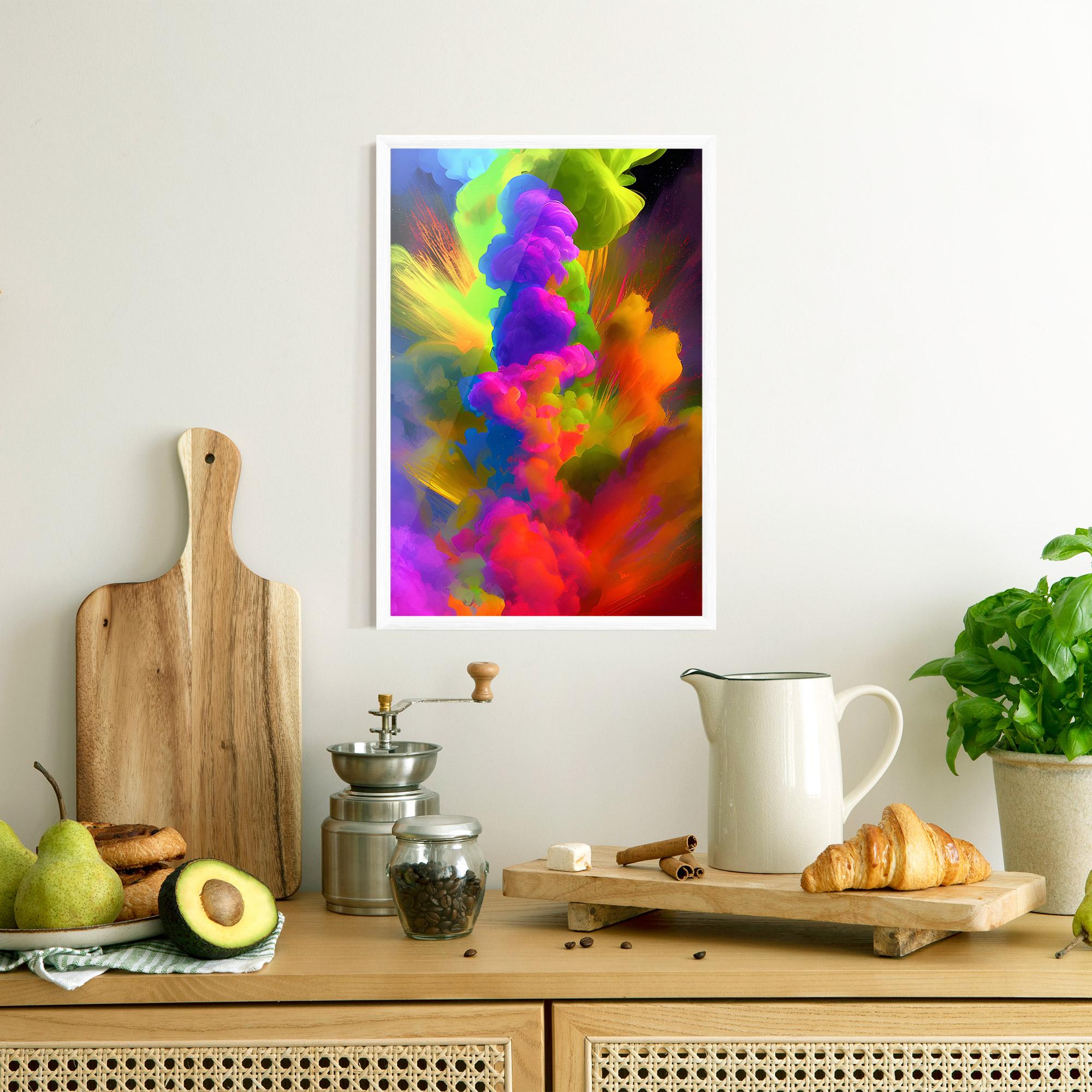 Poster Înrămat Blurred Colorful Smoke mockup 8