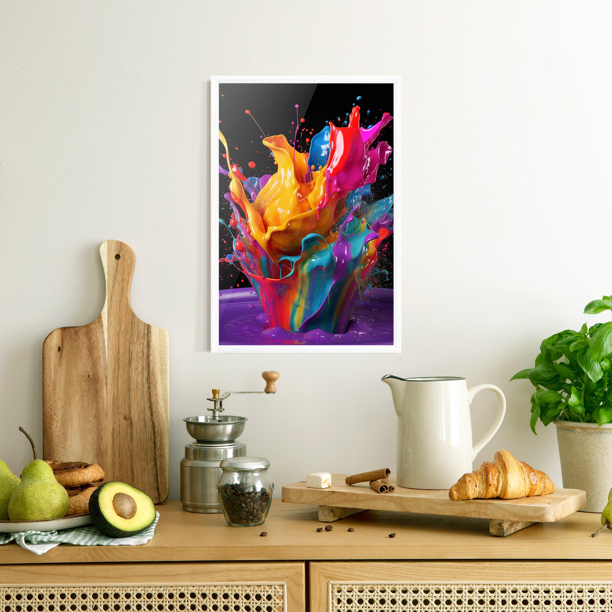 Poster Înrămat Brightly Color Splashing mockup 8