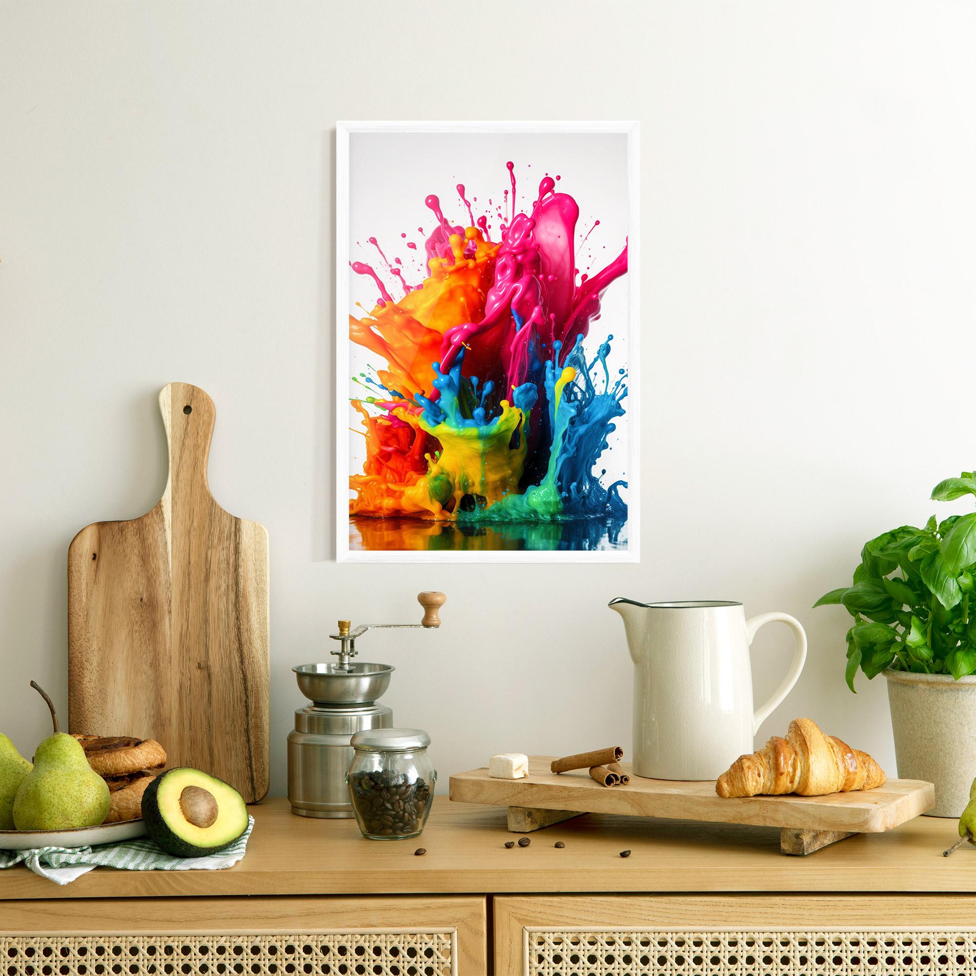 Poster Înrămat Colorful Explosion Paint mockup 8