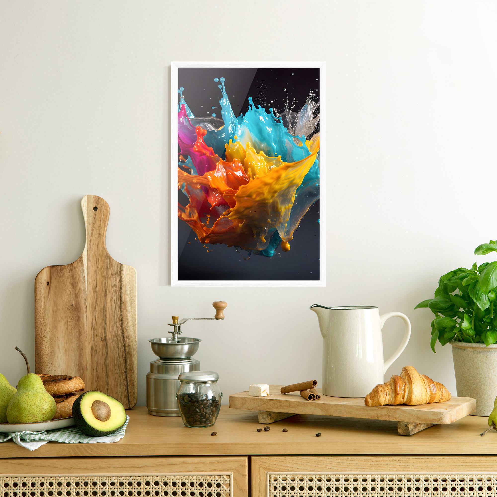 Poster Înrămat Colorful Splash Floating mockup 8