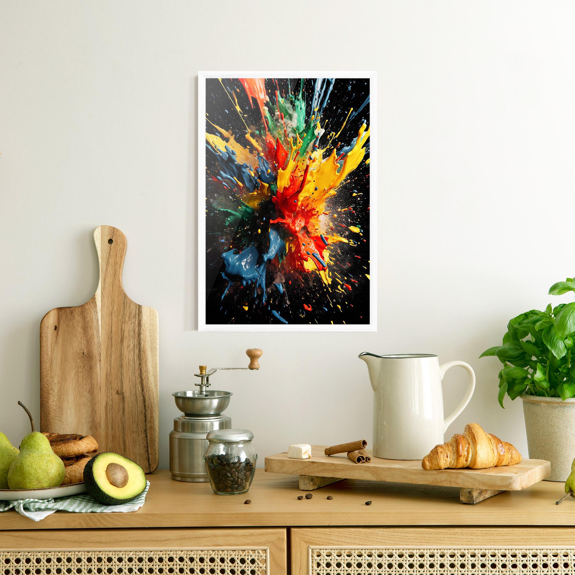 Poster Înrămat Floating Color Splash mockup 8