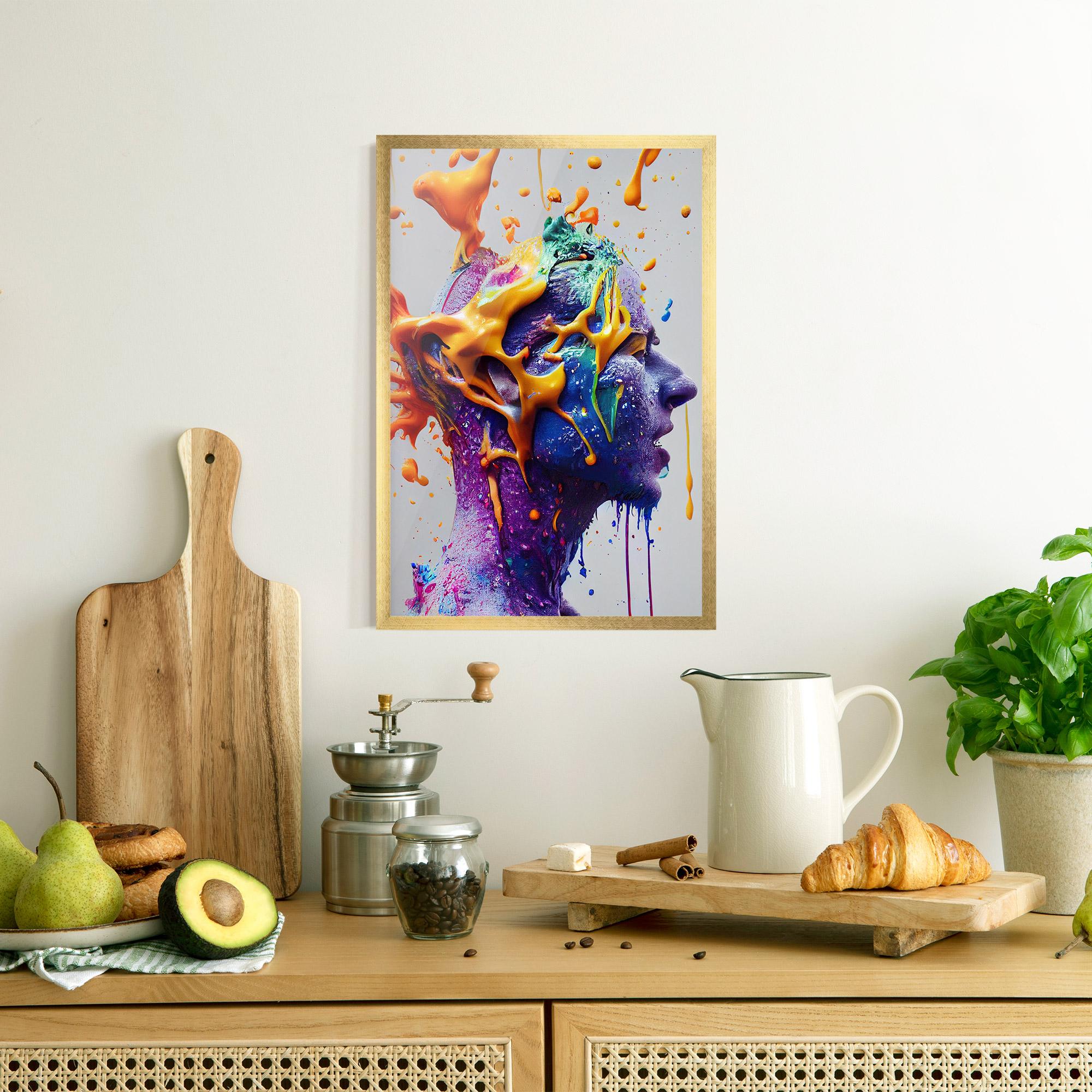 Poster Înrămat Abstract Purple Face mockup 8