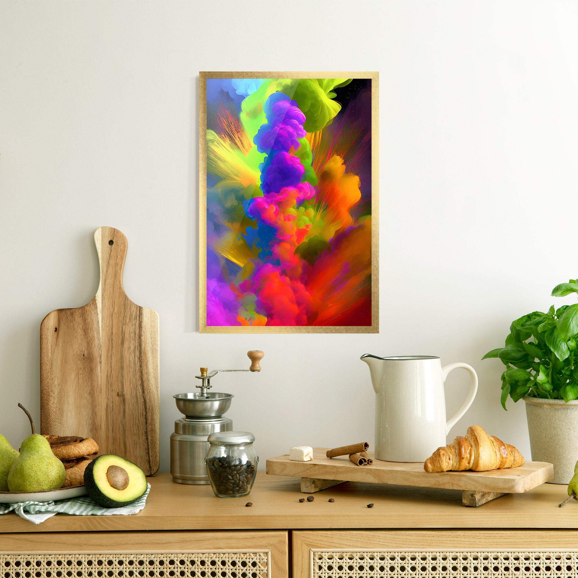 Poster Înrămat Blurred Colorful Smoke mockup 8