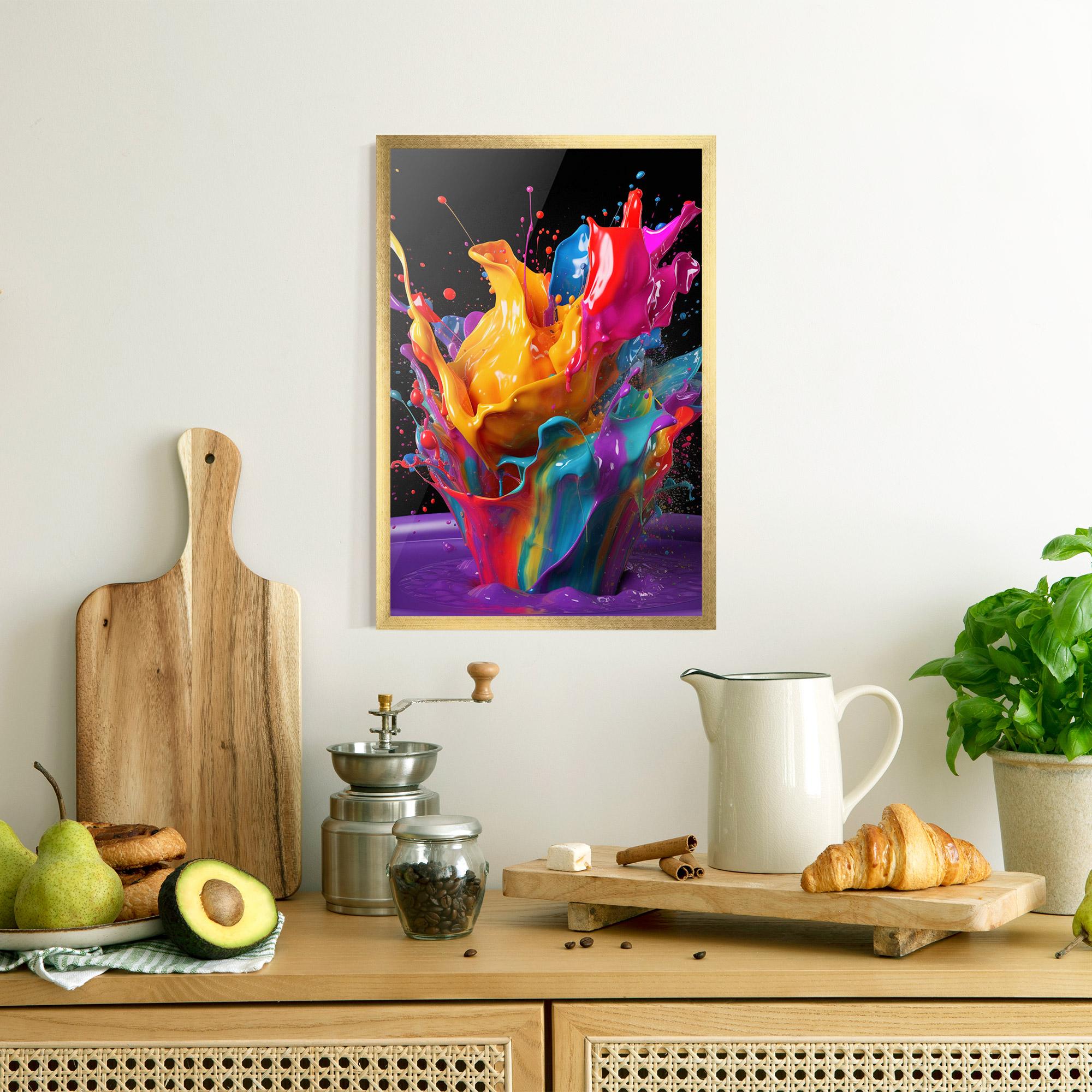 Poster Înrămat Brightly Color Splashing mockup 8