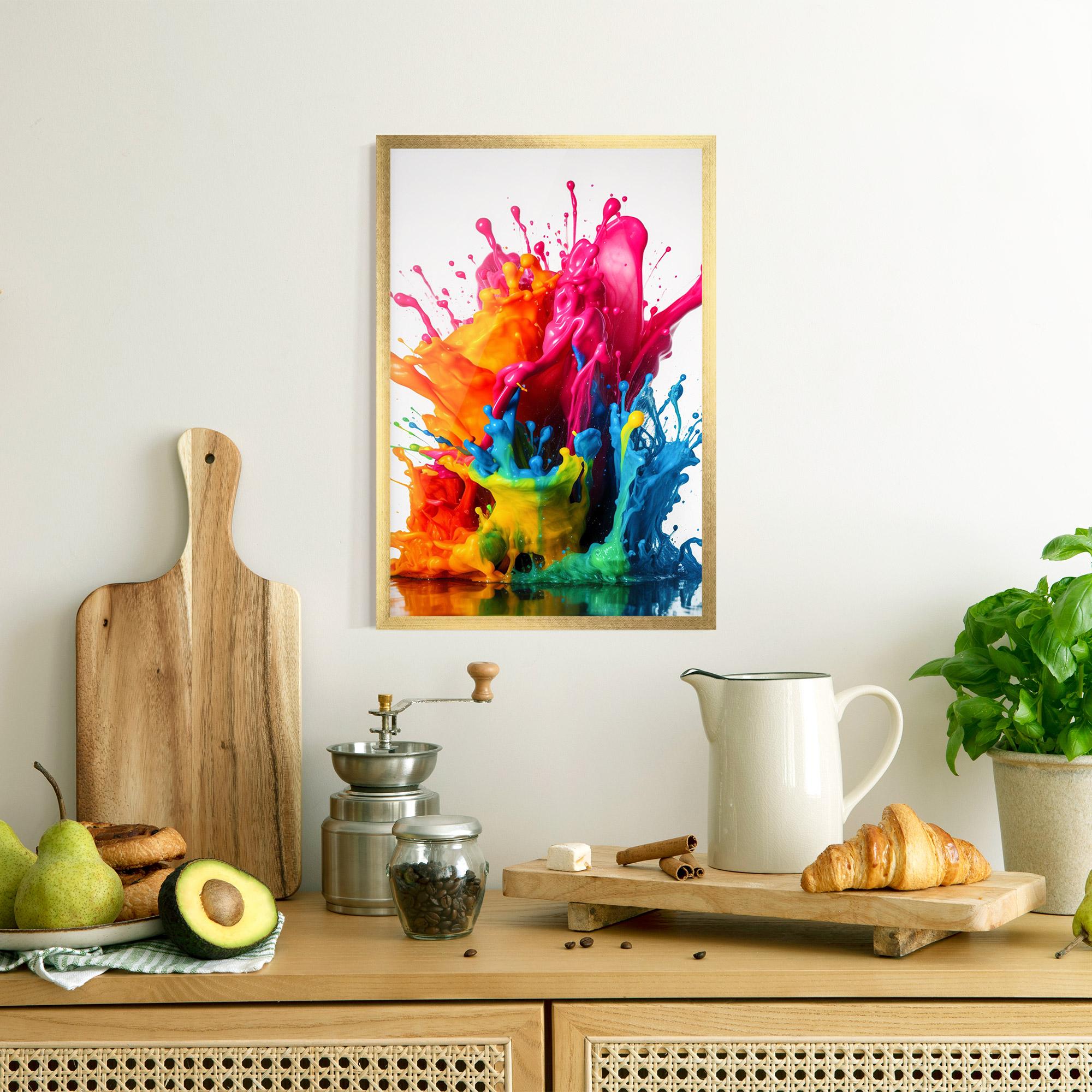 Poster Înrămat Colorful Explosion Paint mockup 8