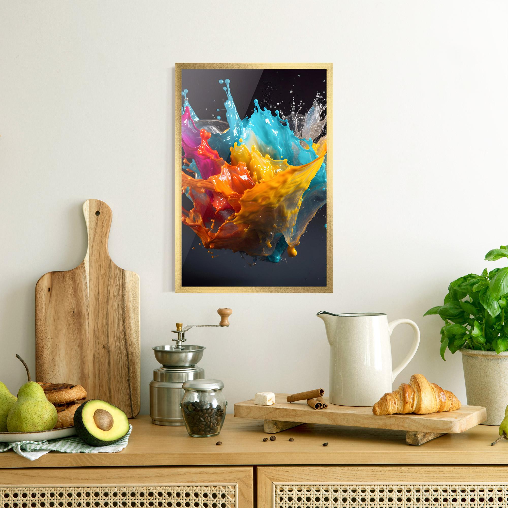 Poster Înrămat Colorful Splash Floating mockup 8