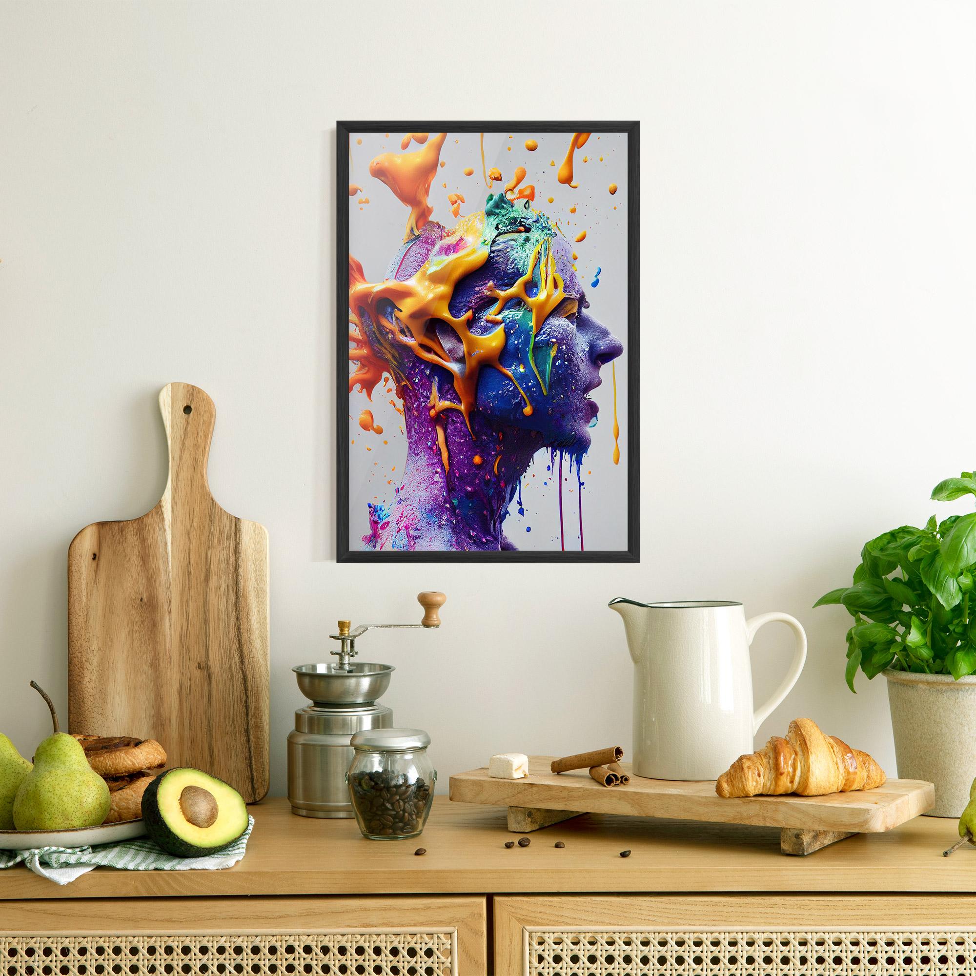 Poster Înrămat Abstract Purple Face mockup 8