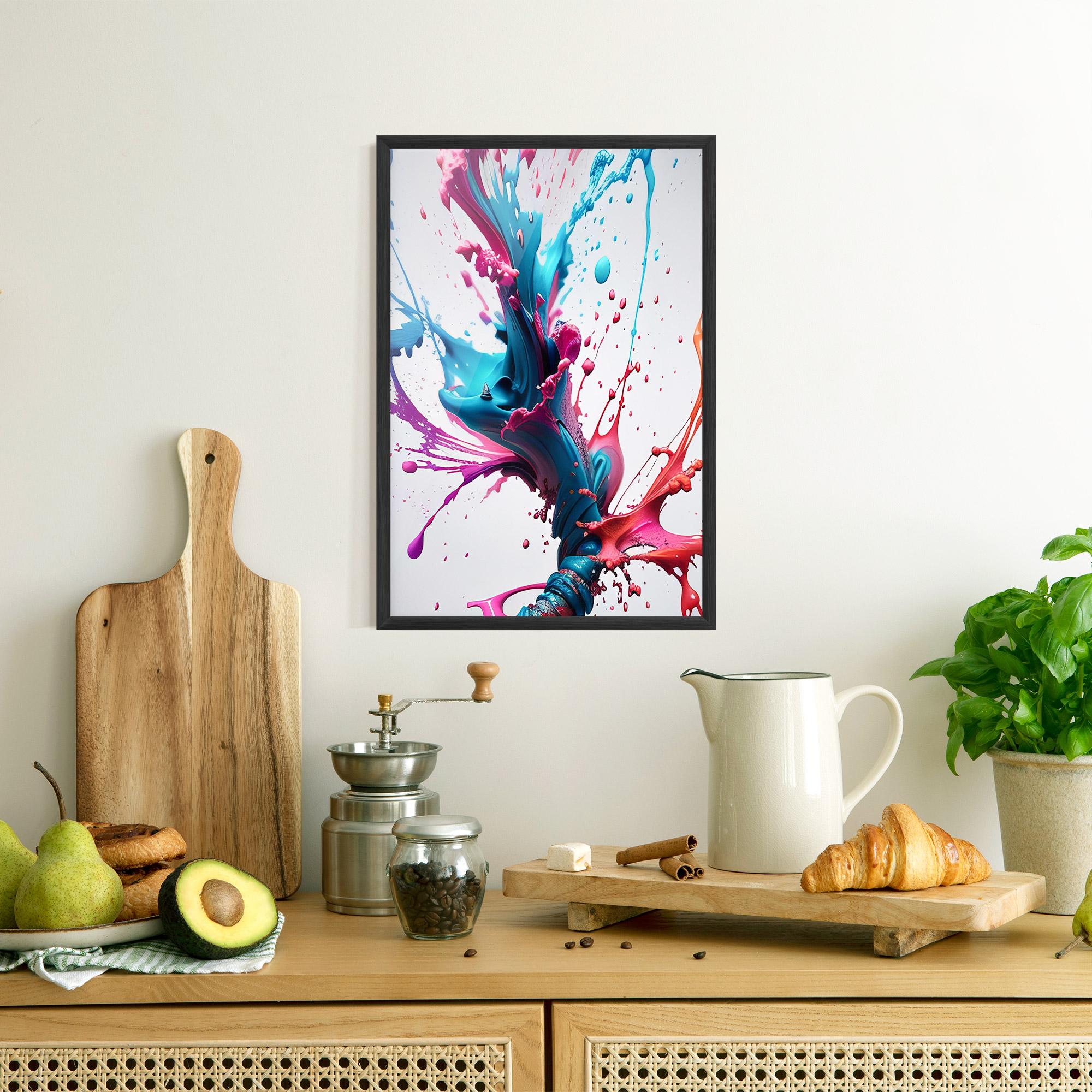 Poster Înrămat Blue Pink Splash mockup 8