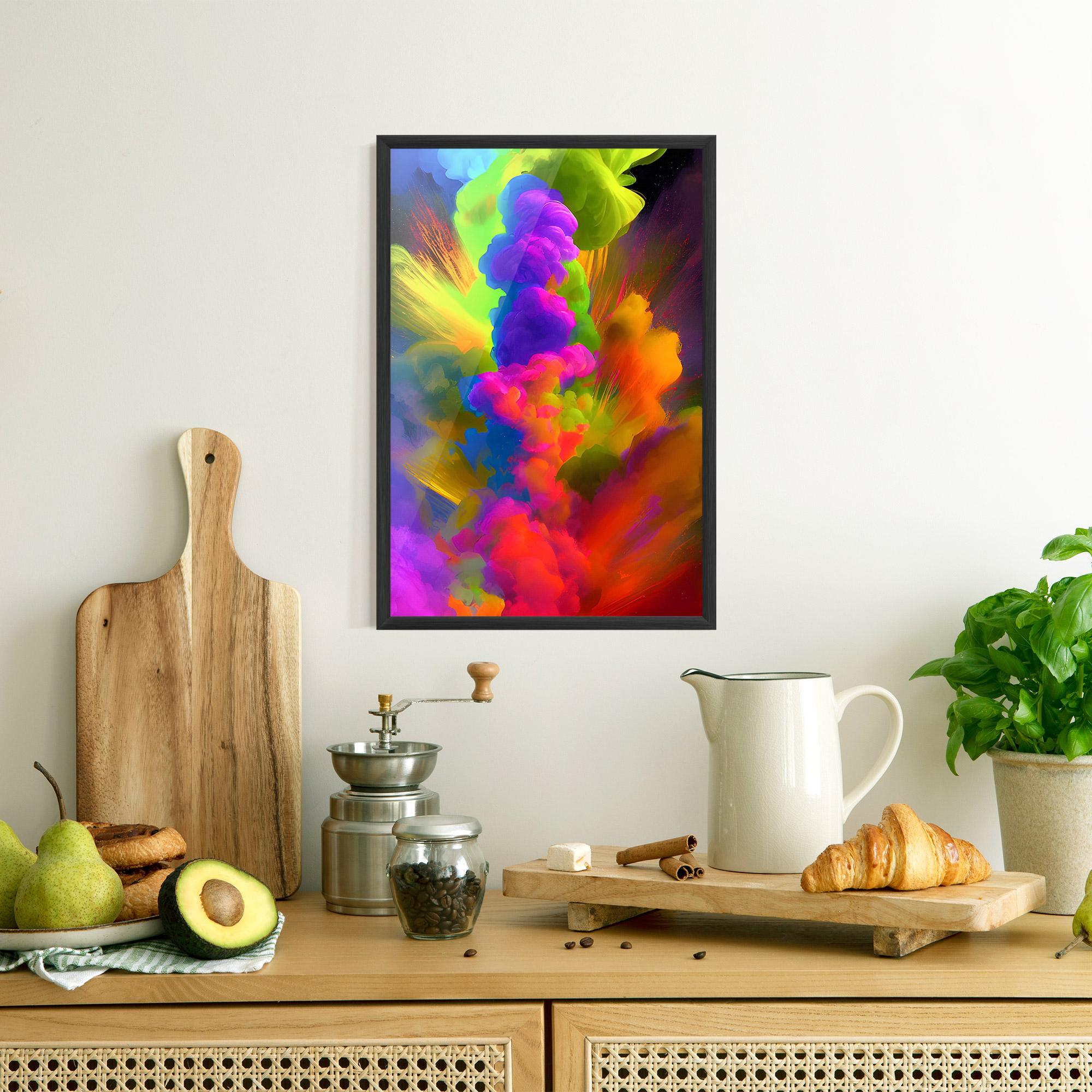 Poster Înrămat Blurred Colorful Smoke mockup 8
