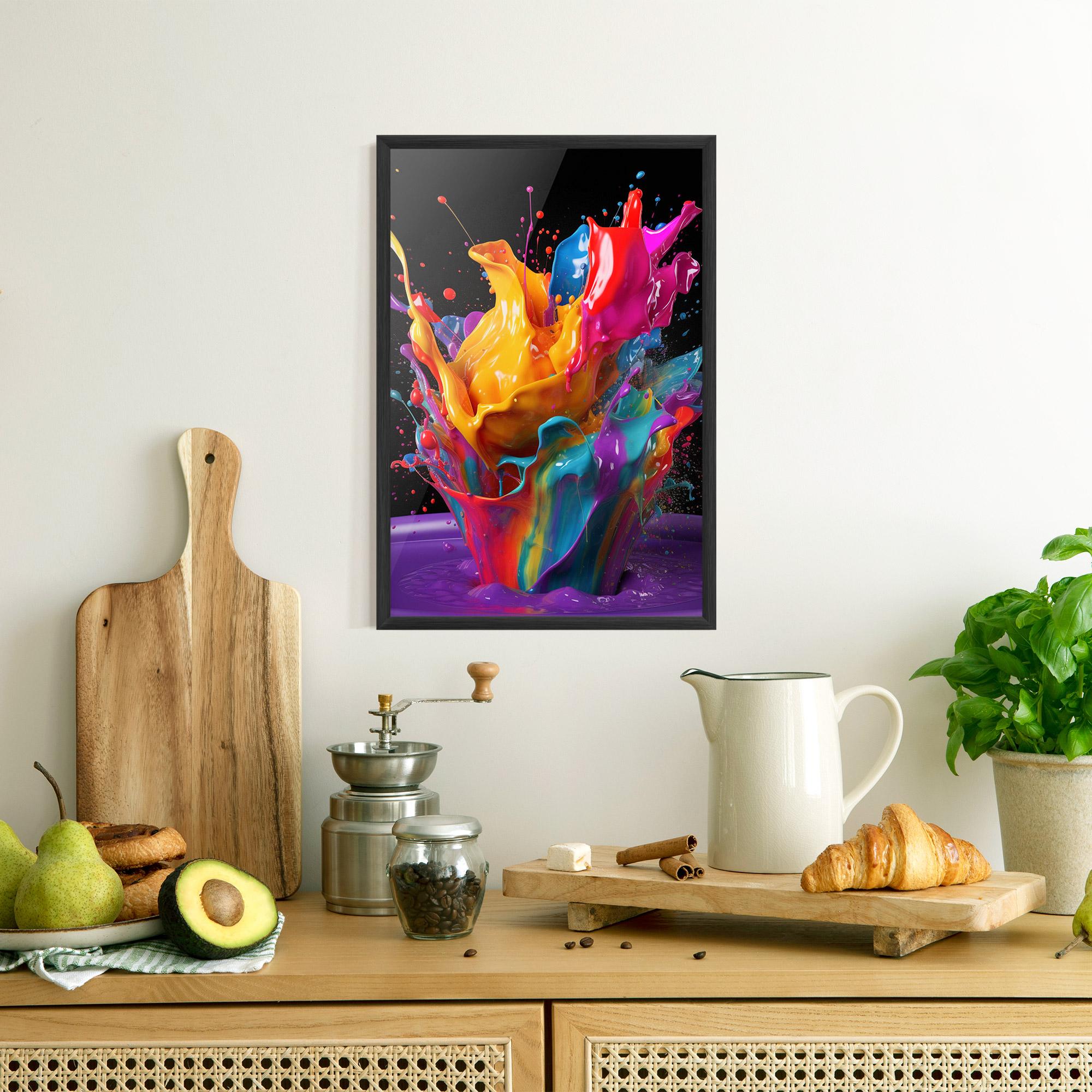 Poster Înrămat Brightly Color Splashing mockup 8
