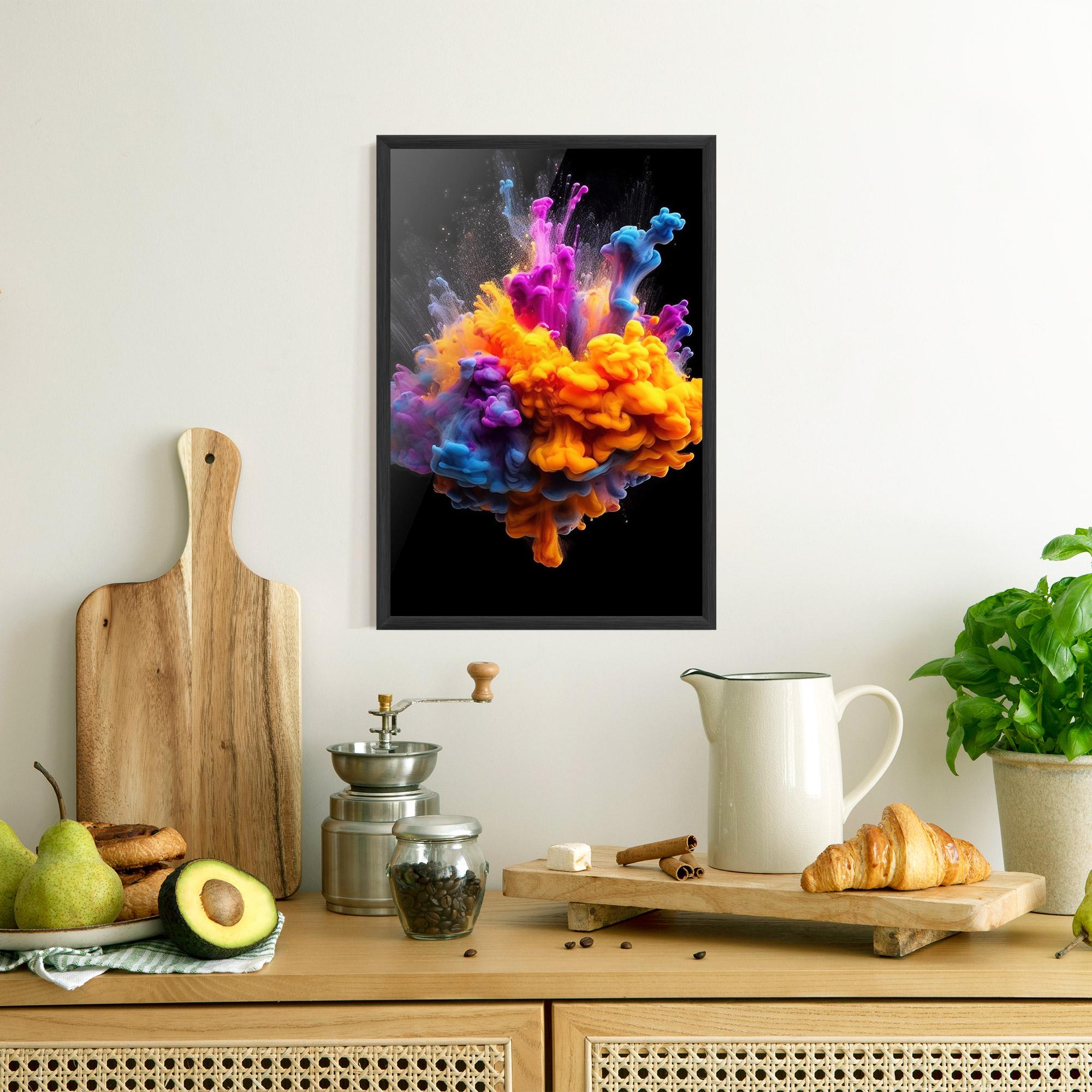 Poster Înrămat Colorful Cloud Liquid mockup 8