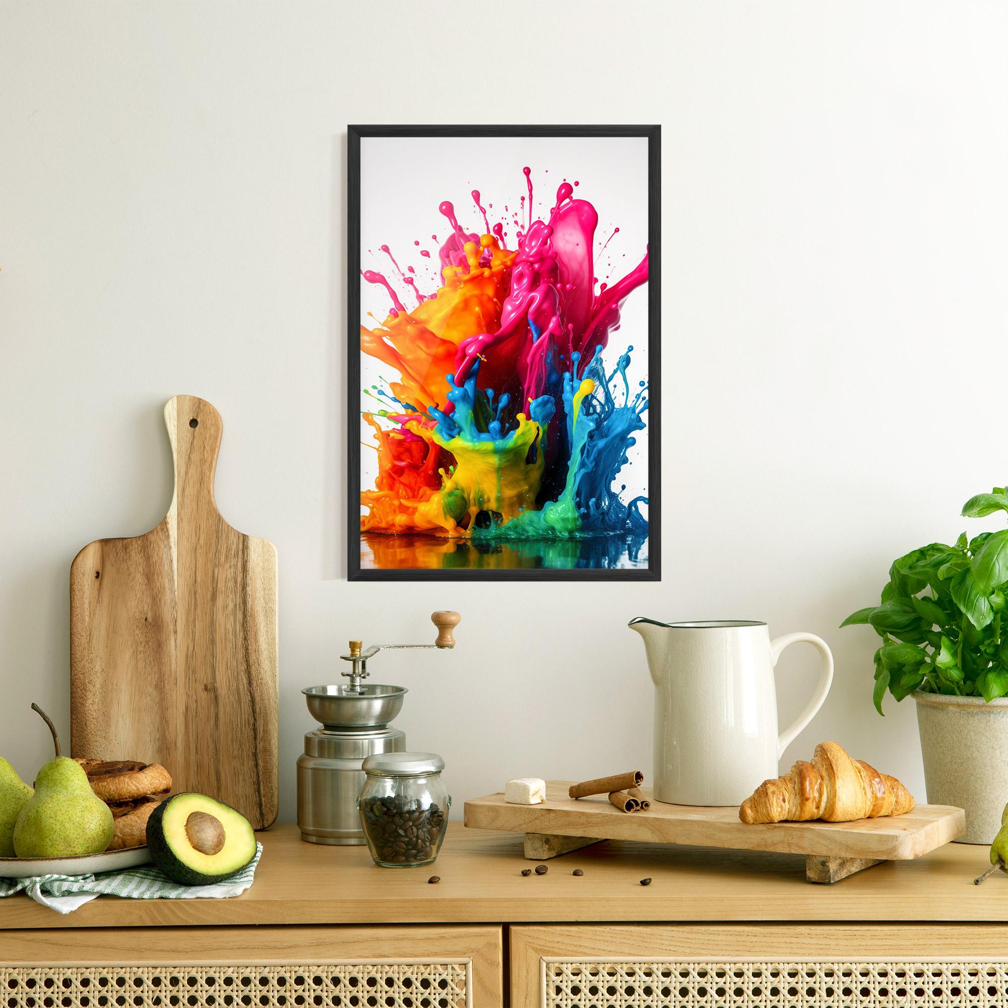 Poster Înrămat Colorful Explosion Paint mockup 8