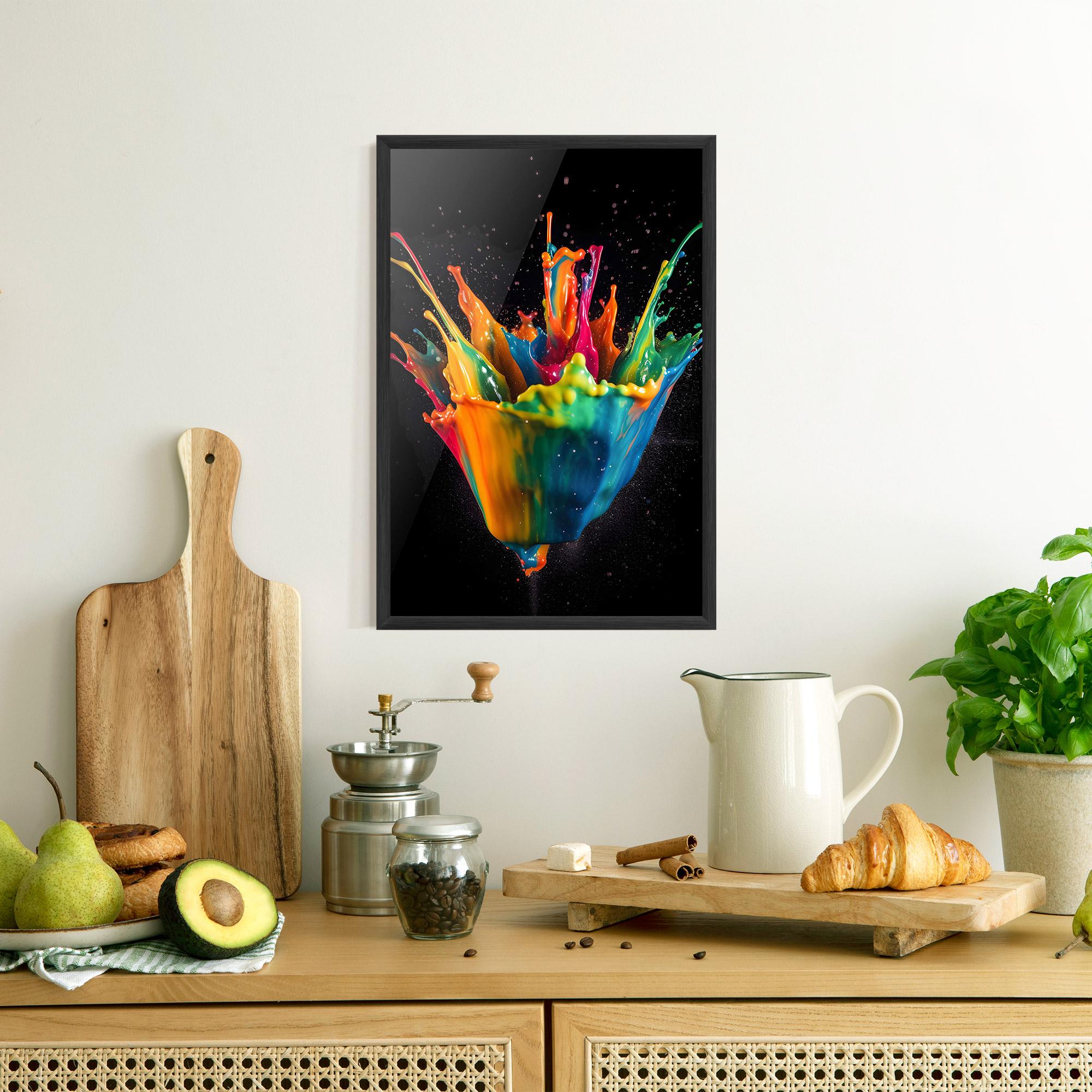 Poster Înrămat Colorful Paint Dropped mockup 8