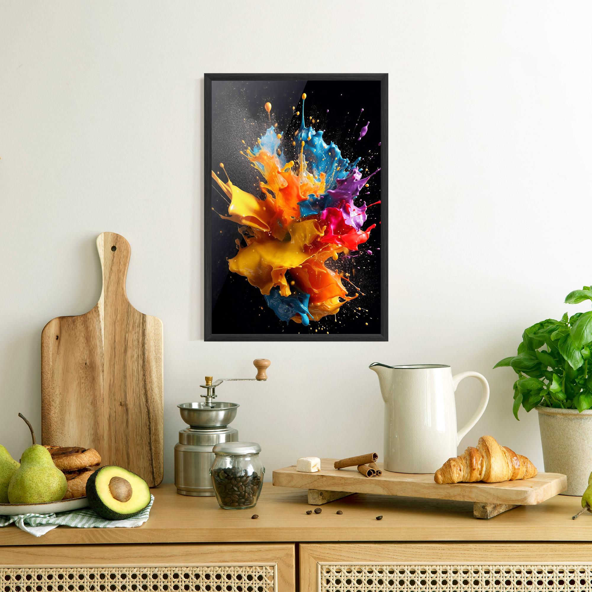 Poster Înrămat Colors Splashing mockup 8