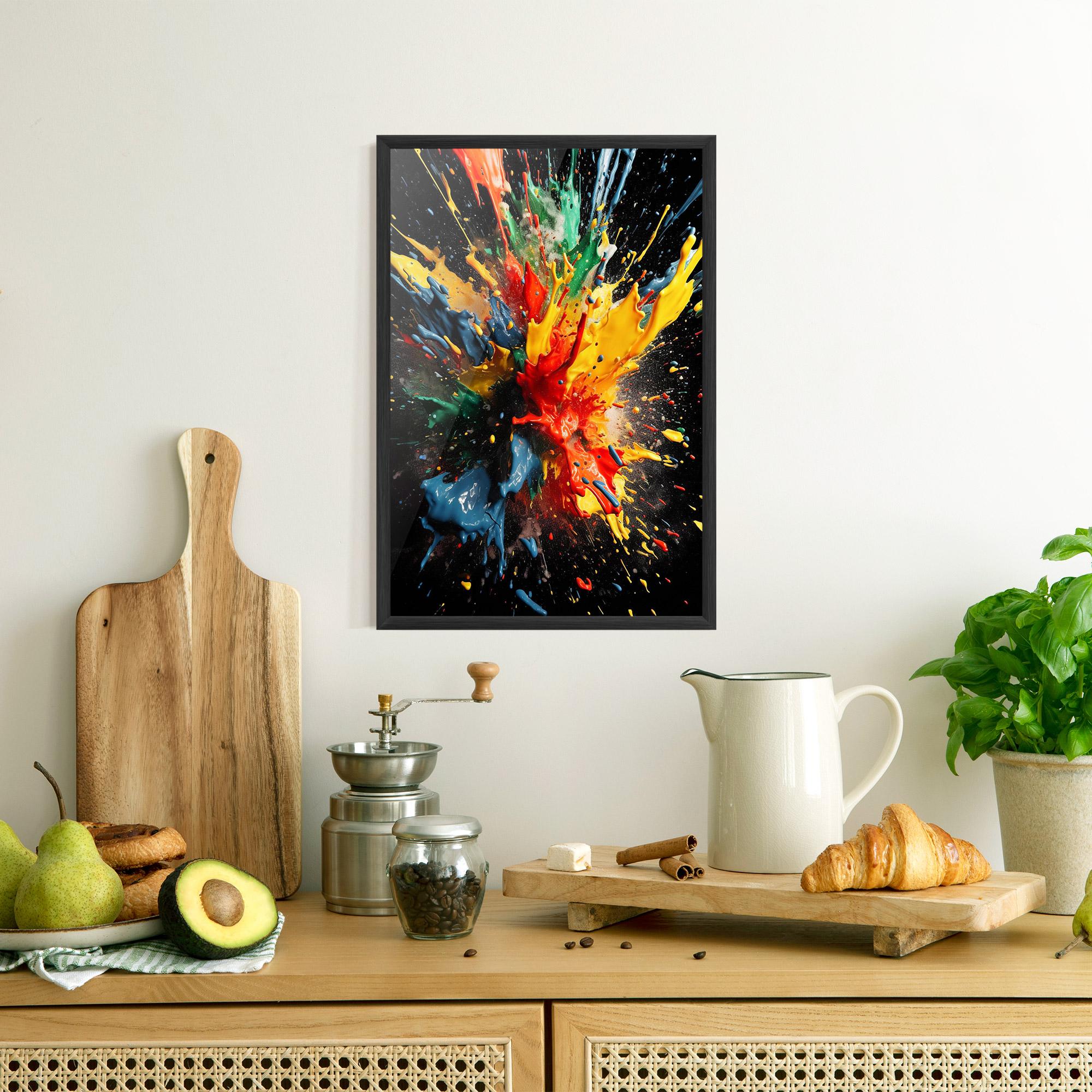 Poster Înrămat Floating Color Splash mockup 8