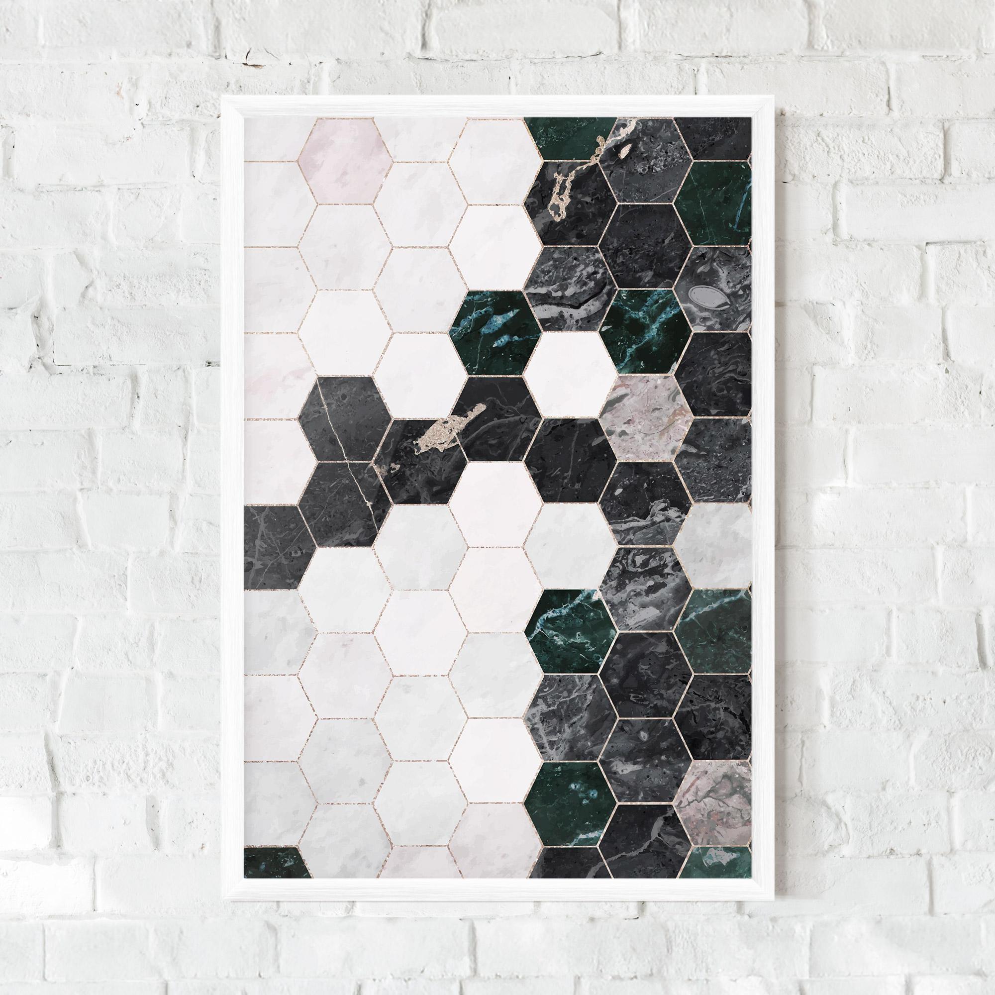 Poster Înrămat Green Hexagon mockup 0