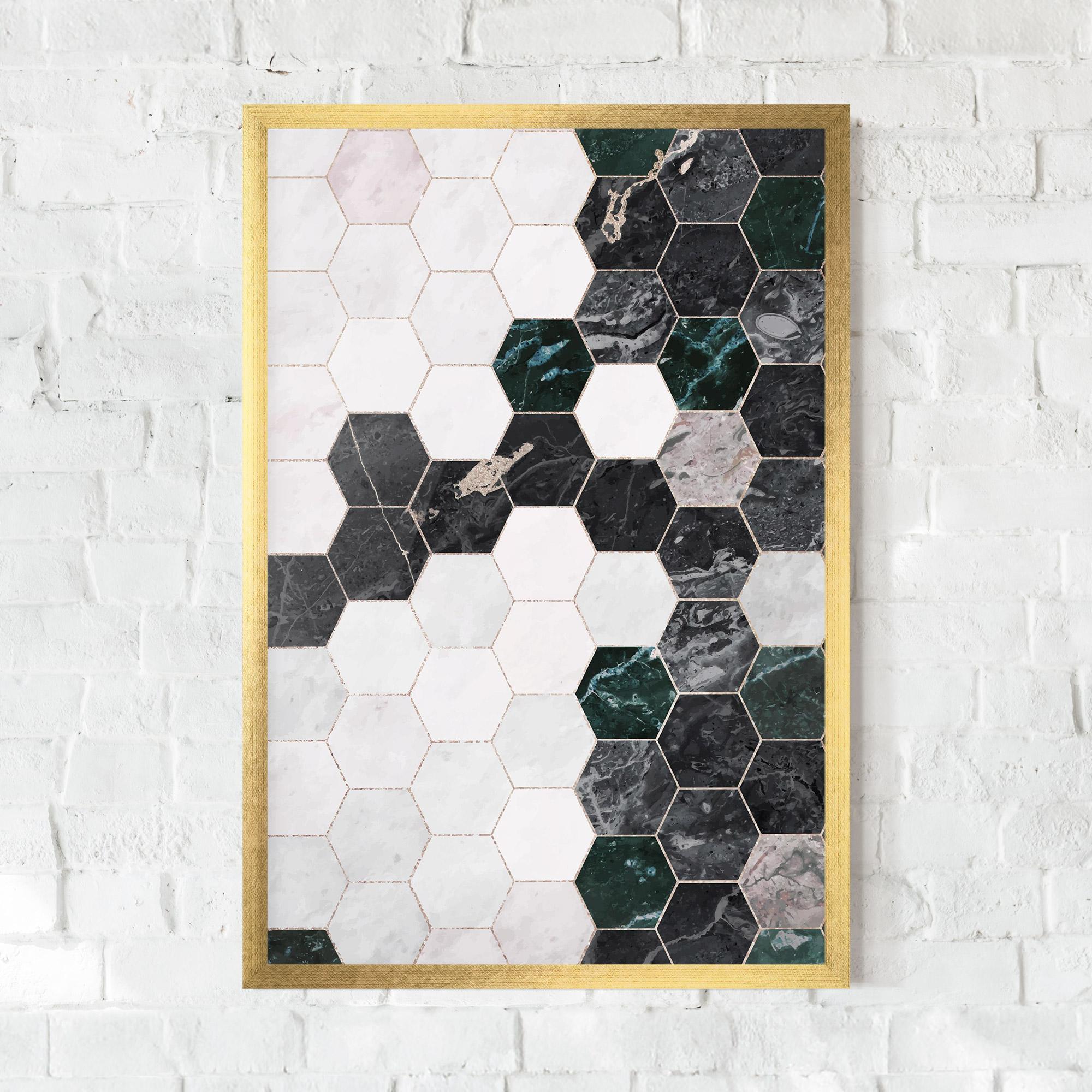 Poster Înrămat Green Hexagon mockup 0