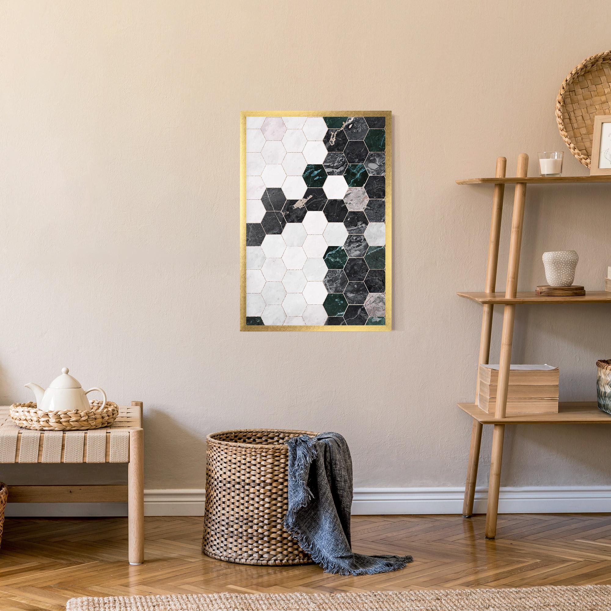 Poster Înrămat Green Hexagon mockup 9