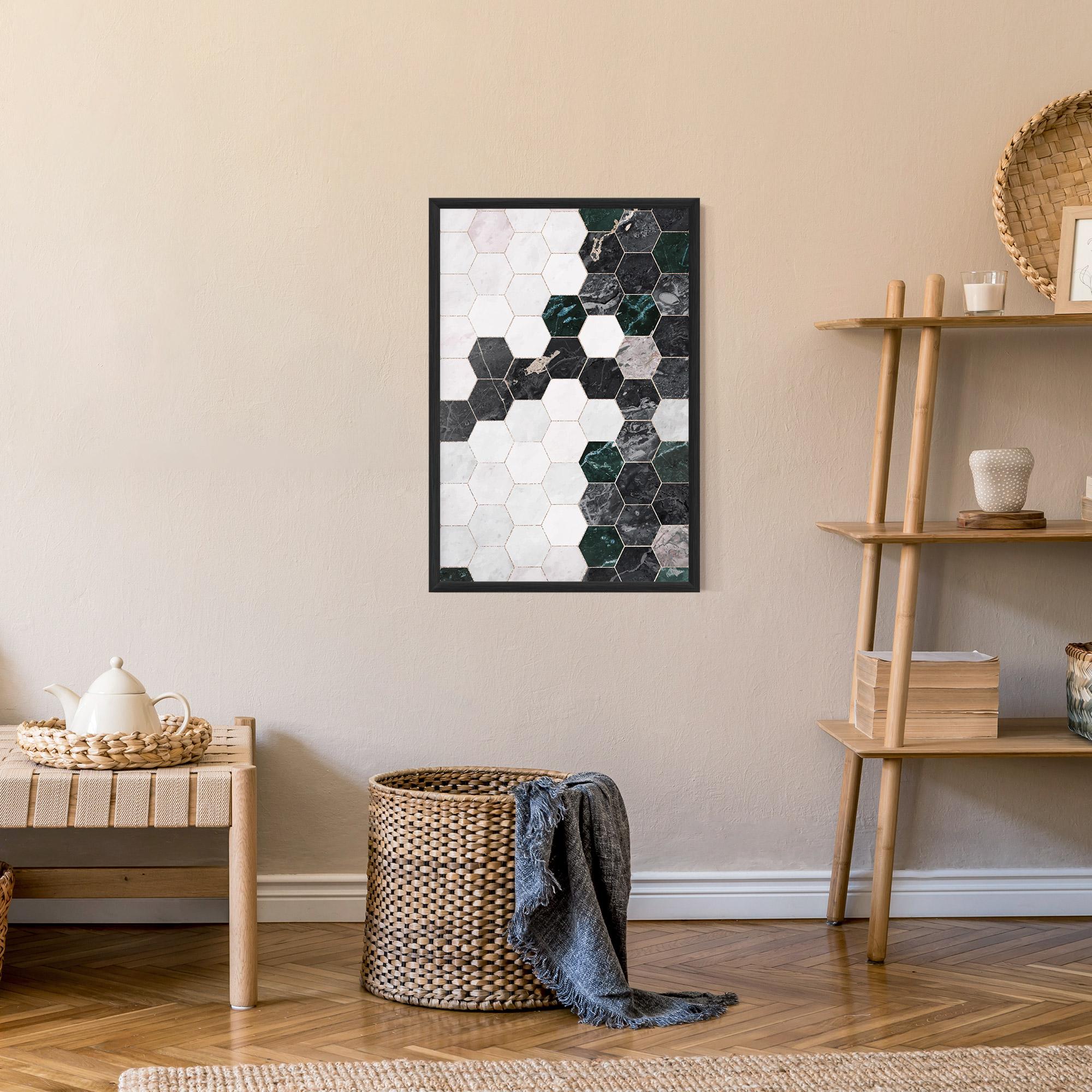 Poster Înrămat Green Hexagon mockup 9