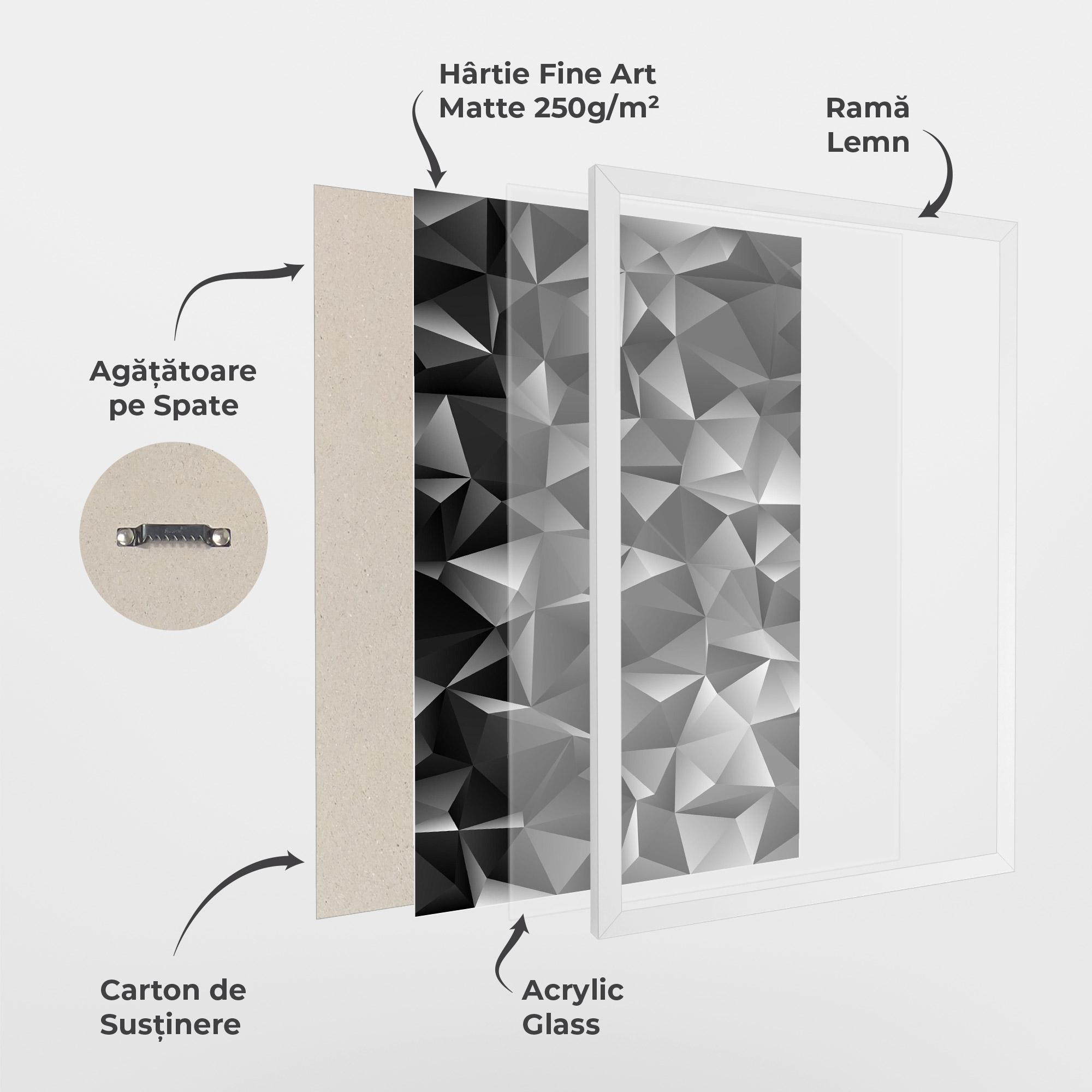 Poster Înrămat Black Triangle Pattern mockup 1