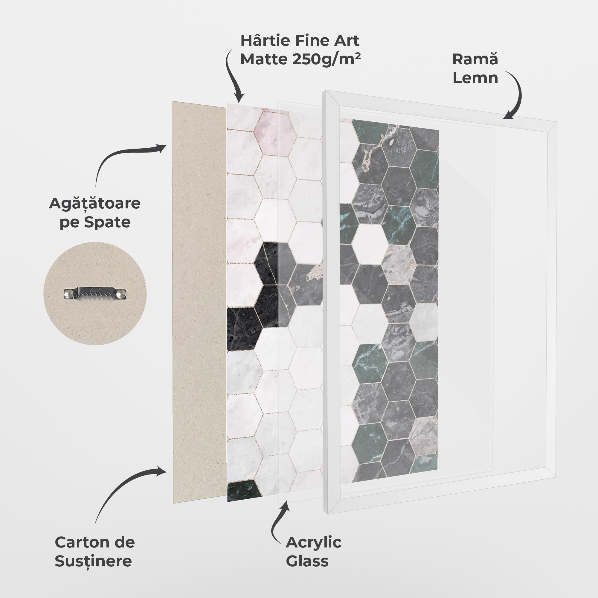 Poster Înrămat Green Hexagon mockup 1