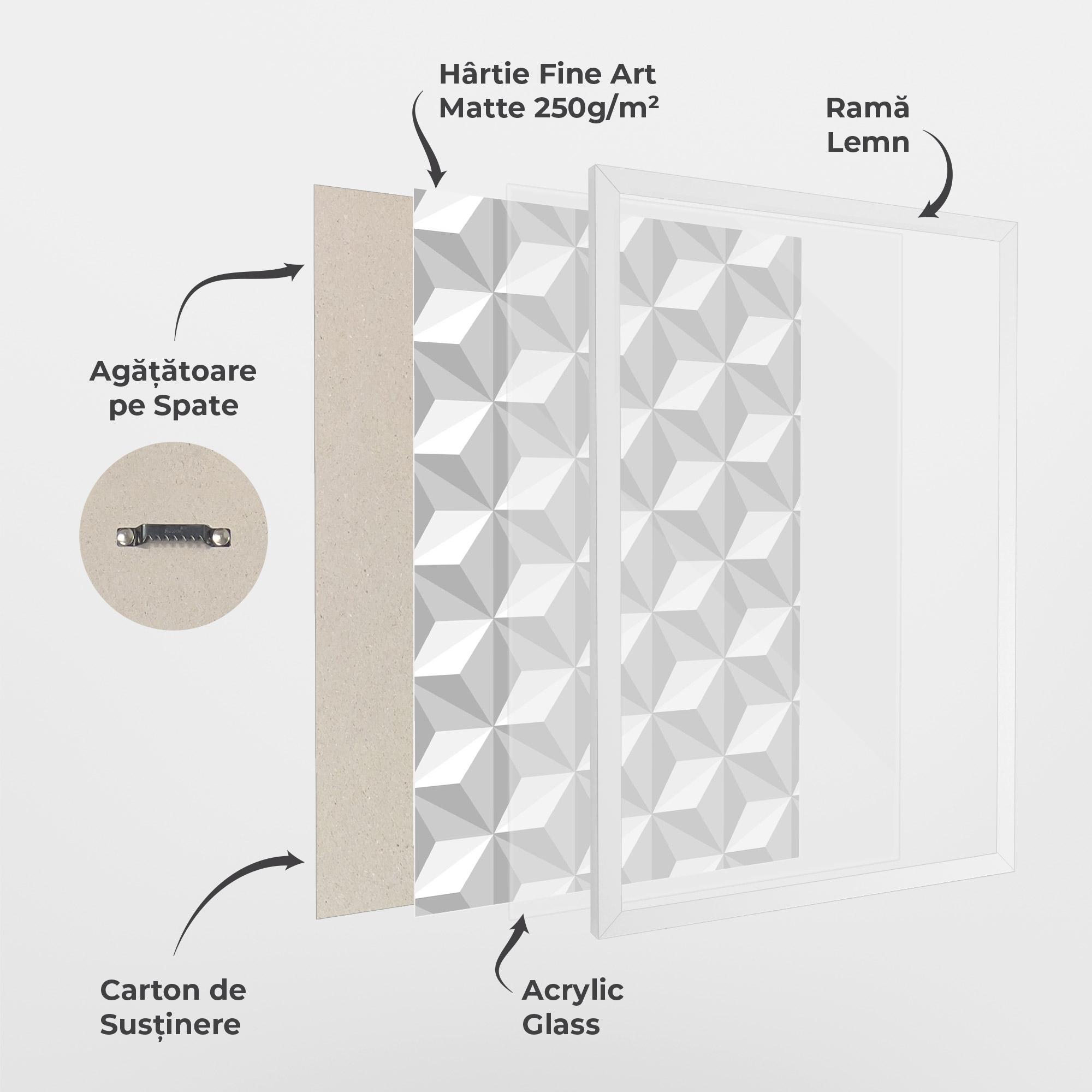 Poster Înrămat White Triangle Pattern mockup 1