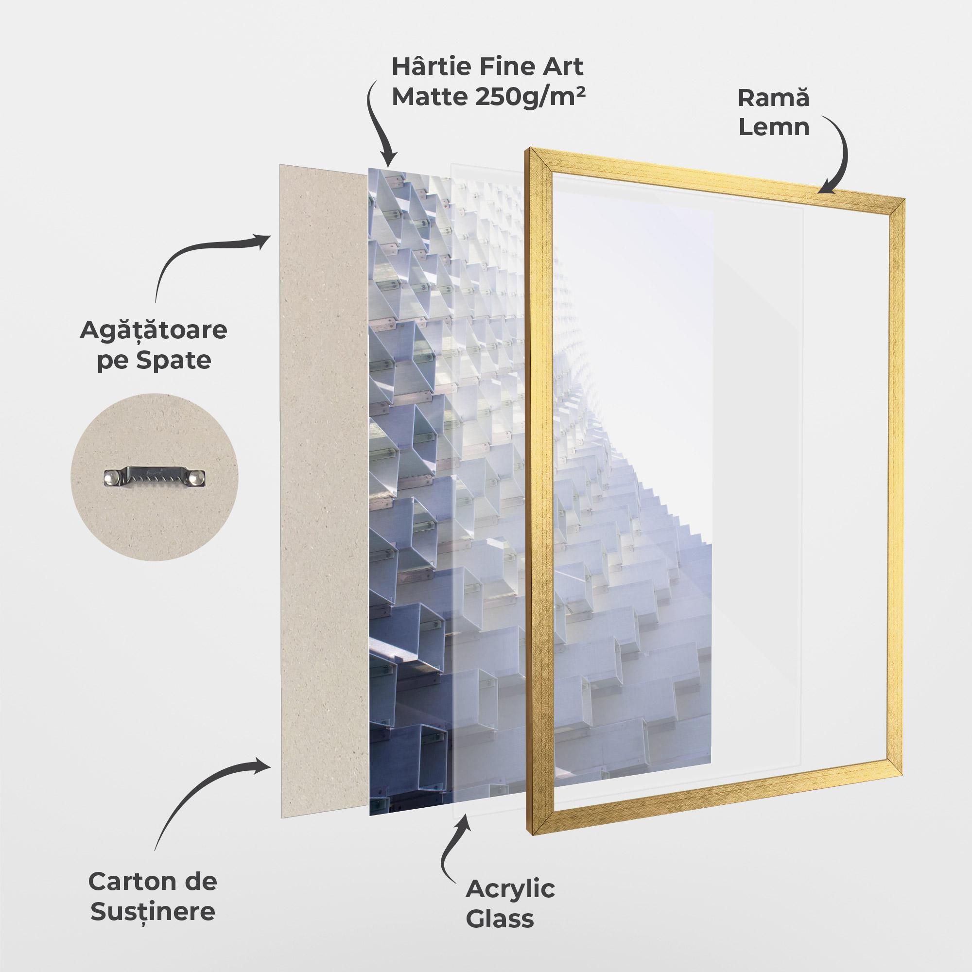 Poster Înrămat 3d White Square mockup 1