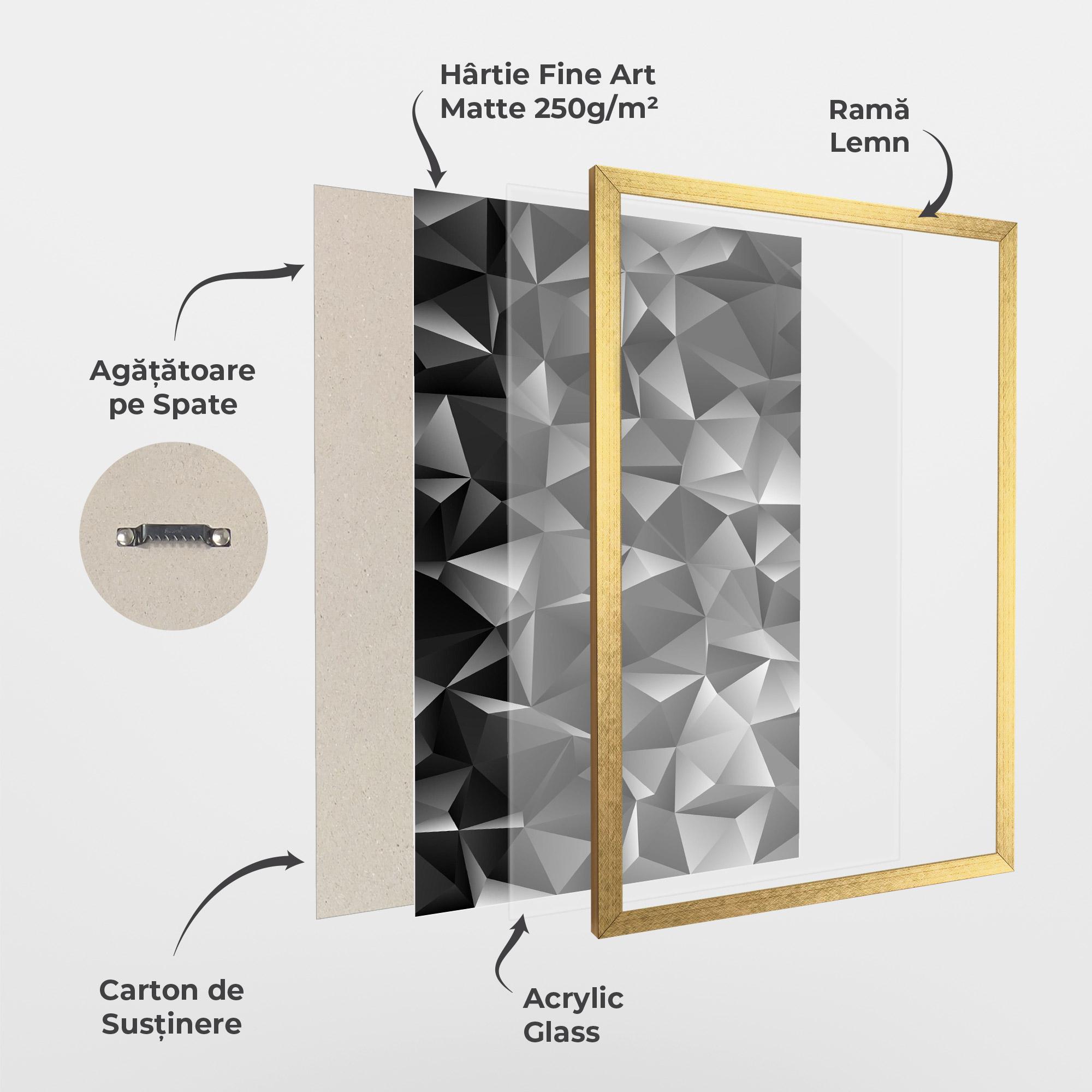 Poster Înrămat Black Triangle Pattern mockup 1