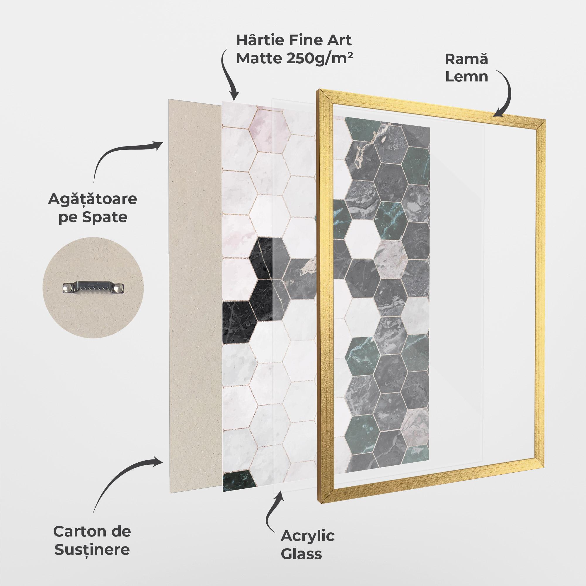 Poster Înrămat Green Hexagon mockup 1
