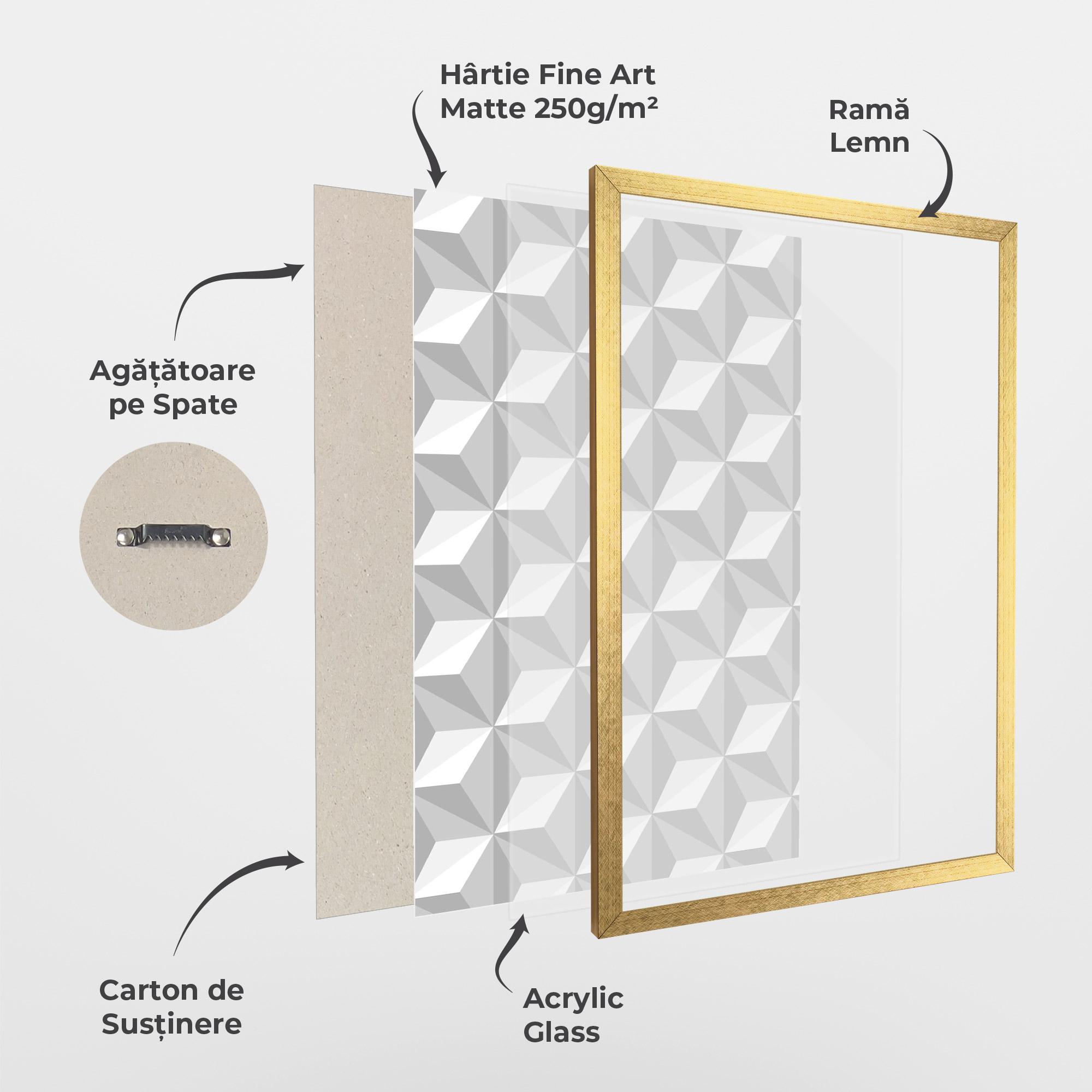 Poster Înrămat White Triangle Pattern mockup 1