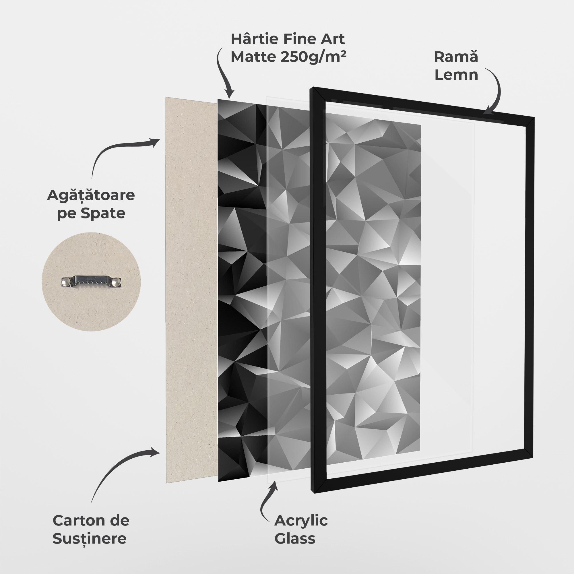 Poster Înrămat Black Triangle Pattern mockup 1