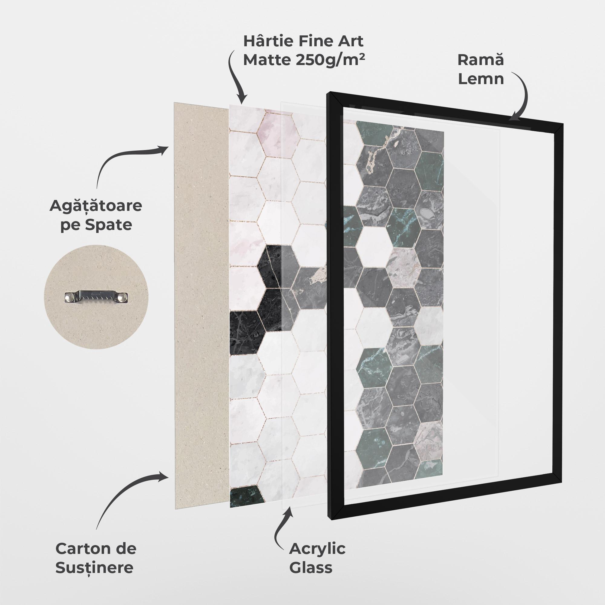 Poster Înrămat Green Hexagon mockup 1