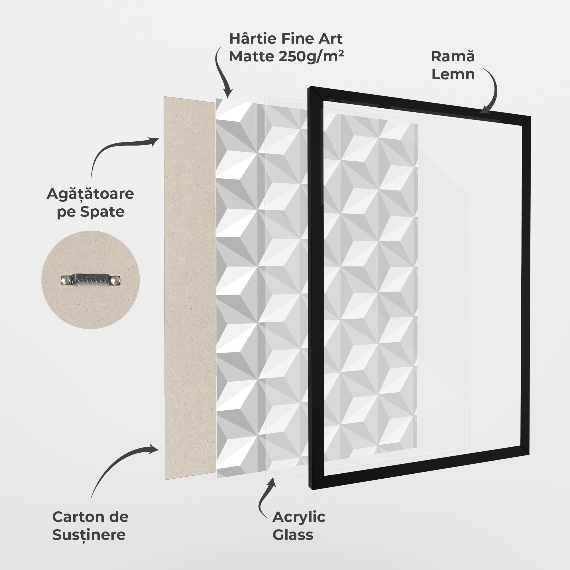 Poster Înrămat White Triangle Pattern mockup 1