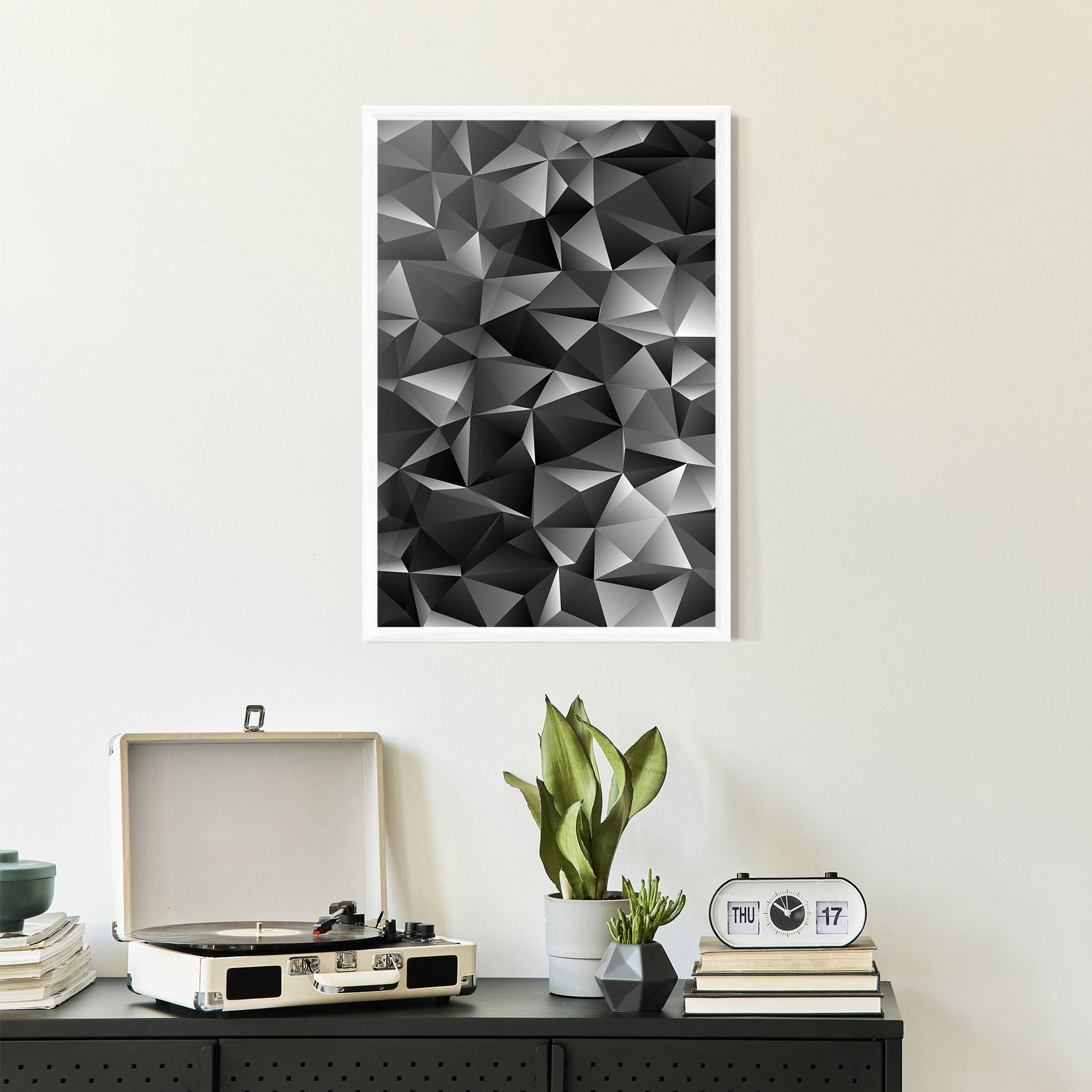 Poster Înrămat Black Triangle Pattern mockup 2