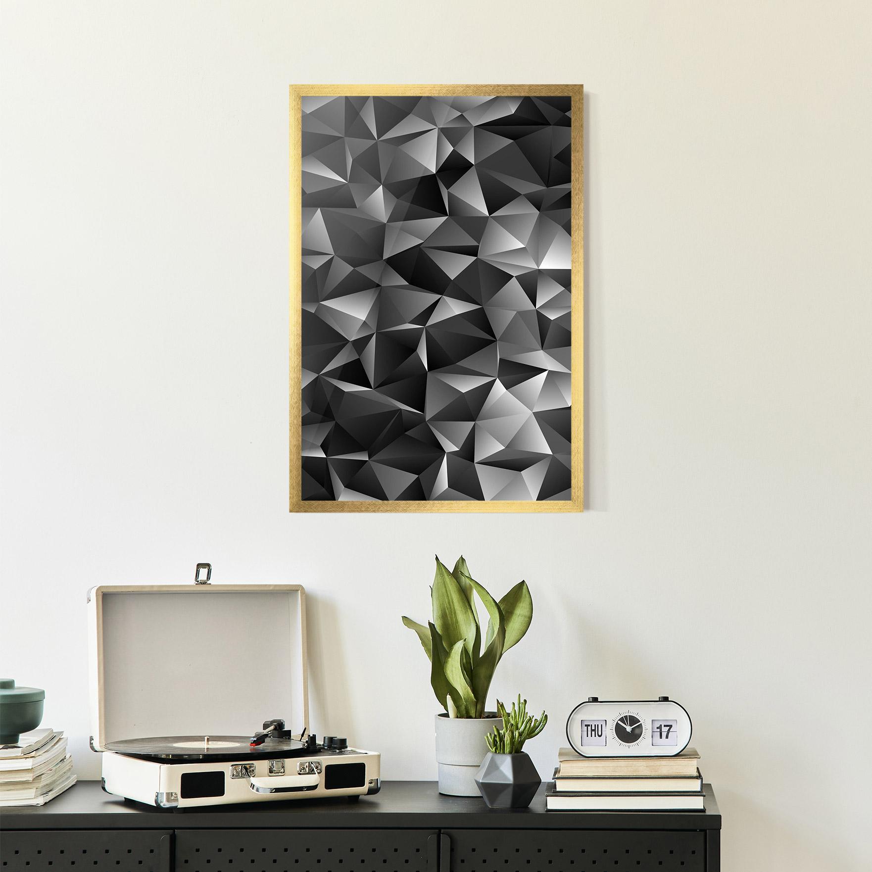 Poster Înrămat Black Triangle Pattern mockup 2