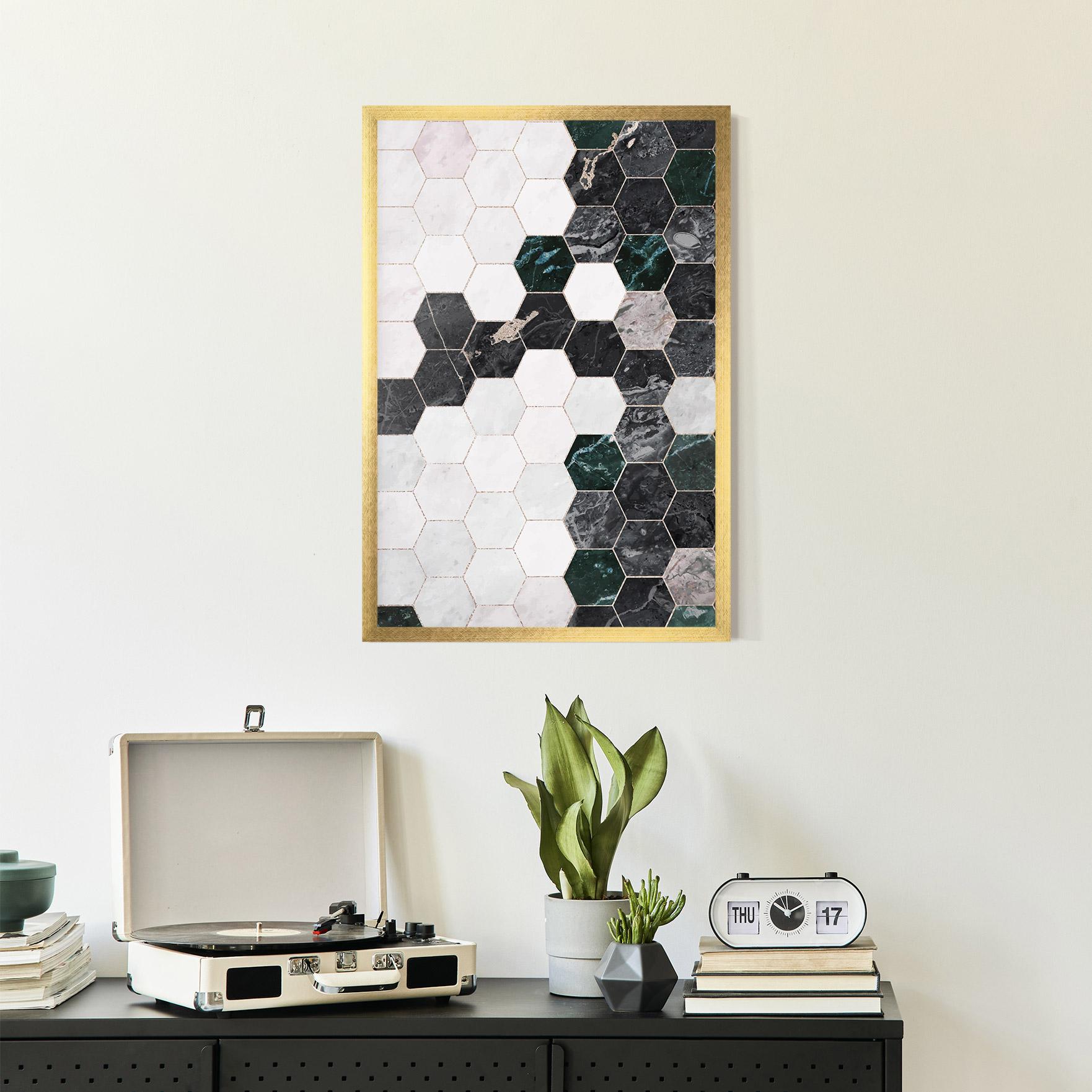 Poster Înrămat Green Hexagon mockup 2