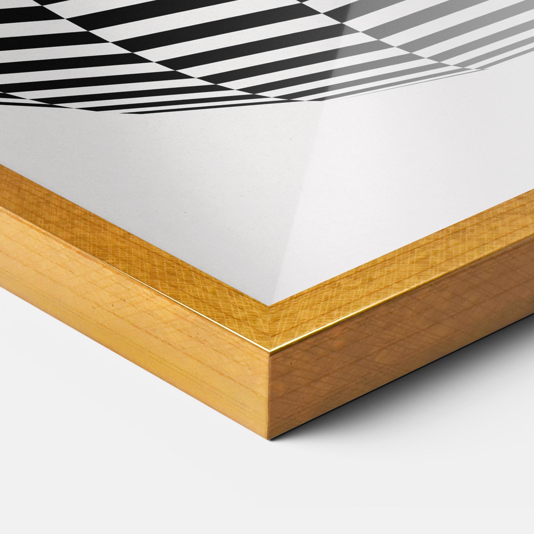 Poster Înrămat 3d Black White Ball mockup 3