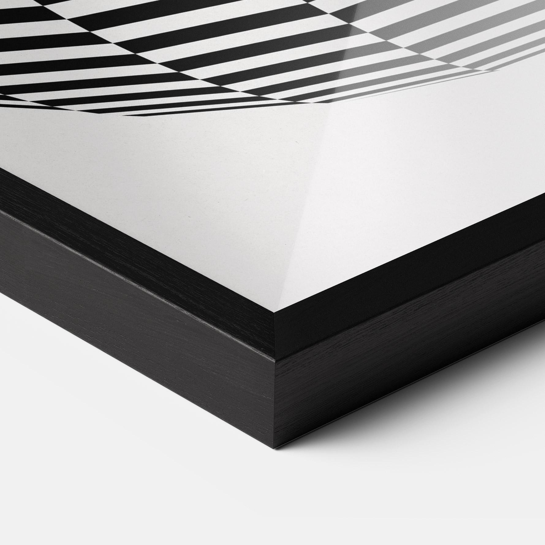 Poster Înrămat 3d Black White Ball mockup 3