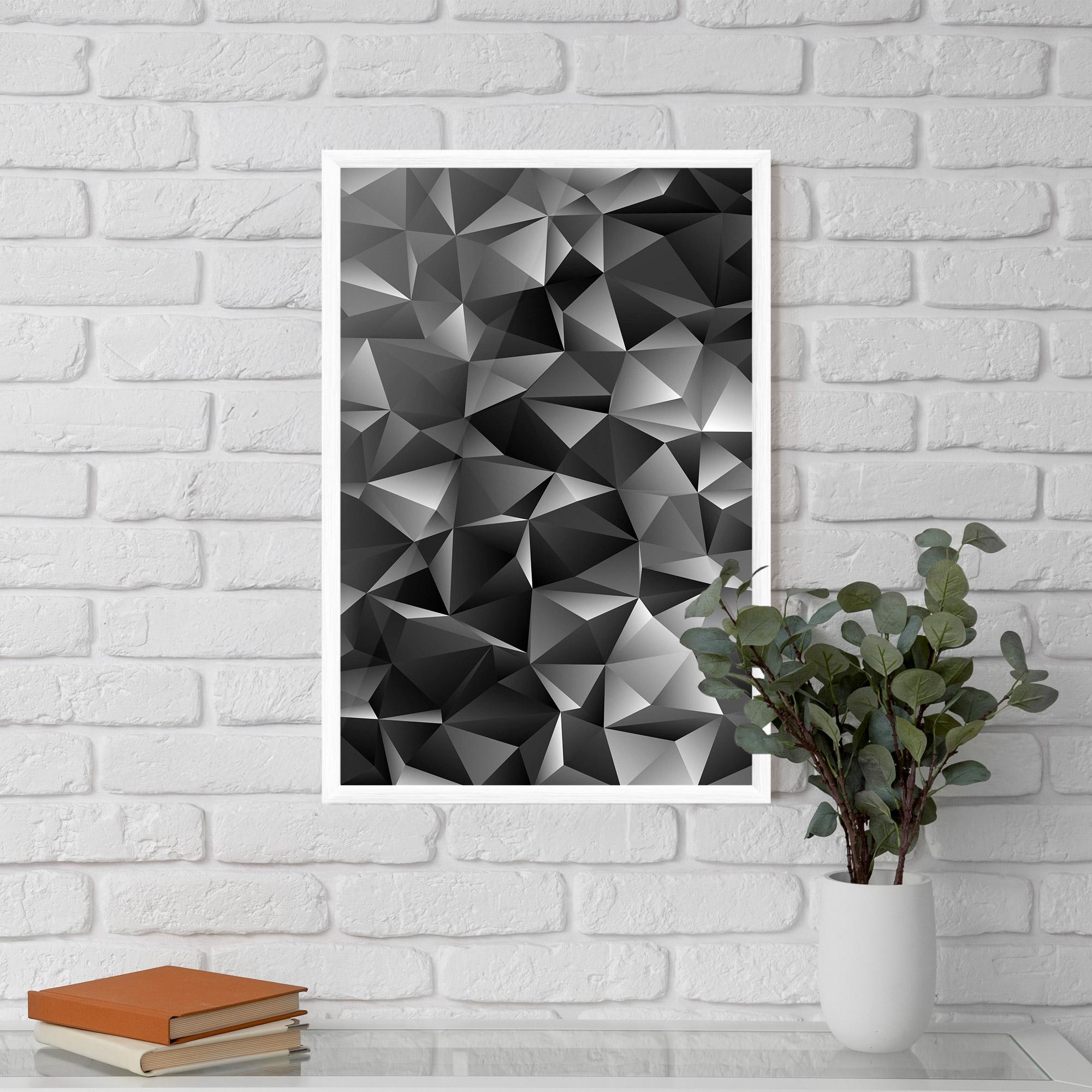 Poster Înrămat Black Triangle Pattern mockup 5