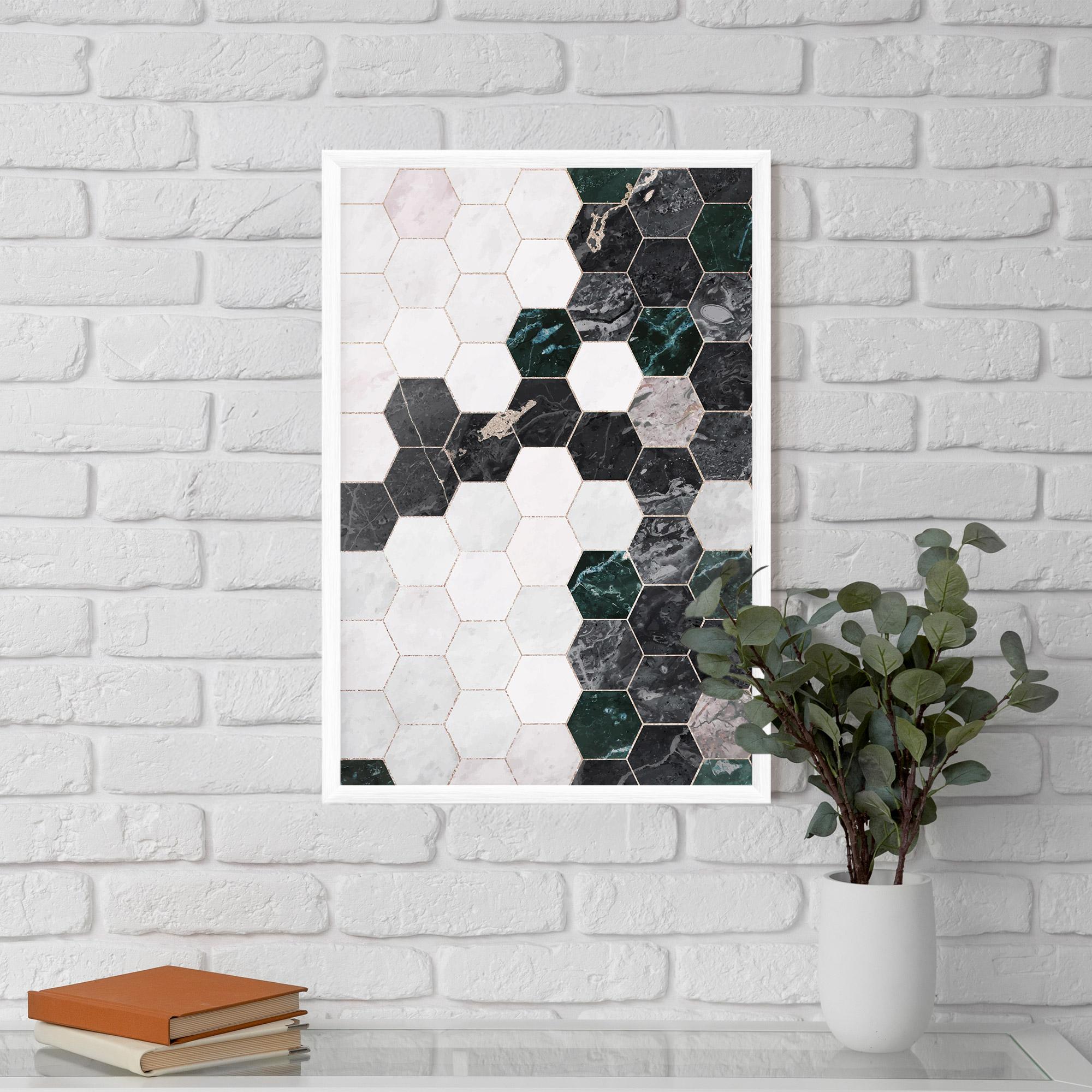 Poster Înrămat Green Hexagon mockup 5