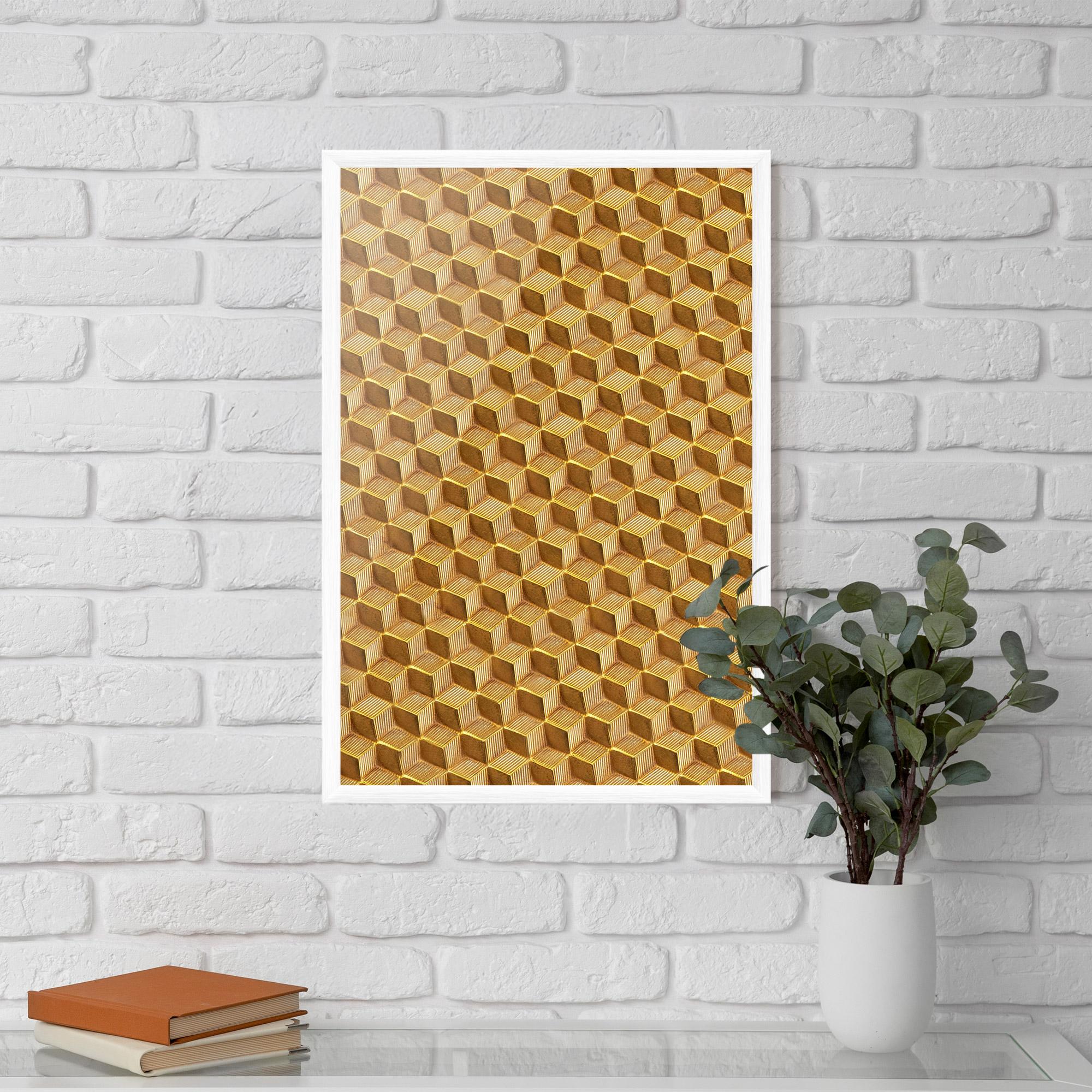 Poster Înrămat Small Yellow Square mockup 5