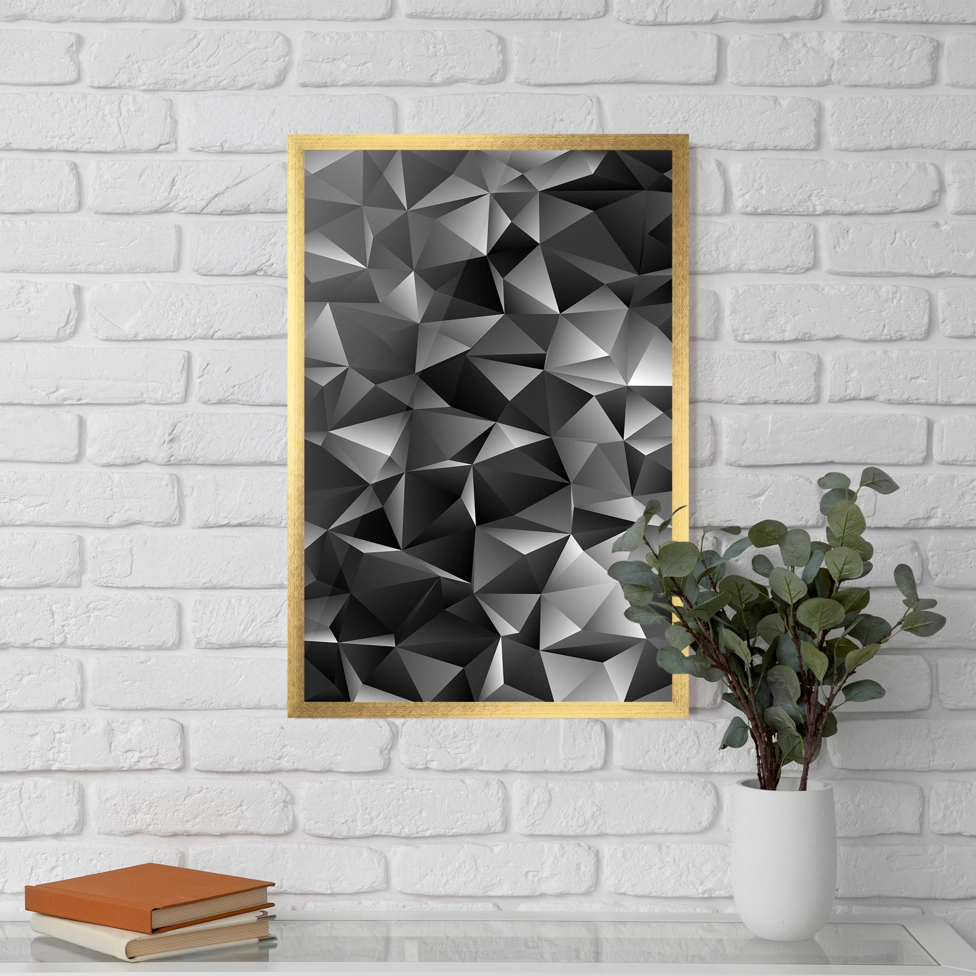 Poster Înrămat Black Triangle Pattern mockup 5