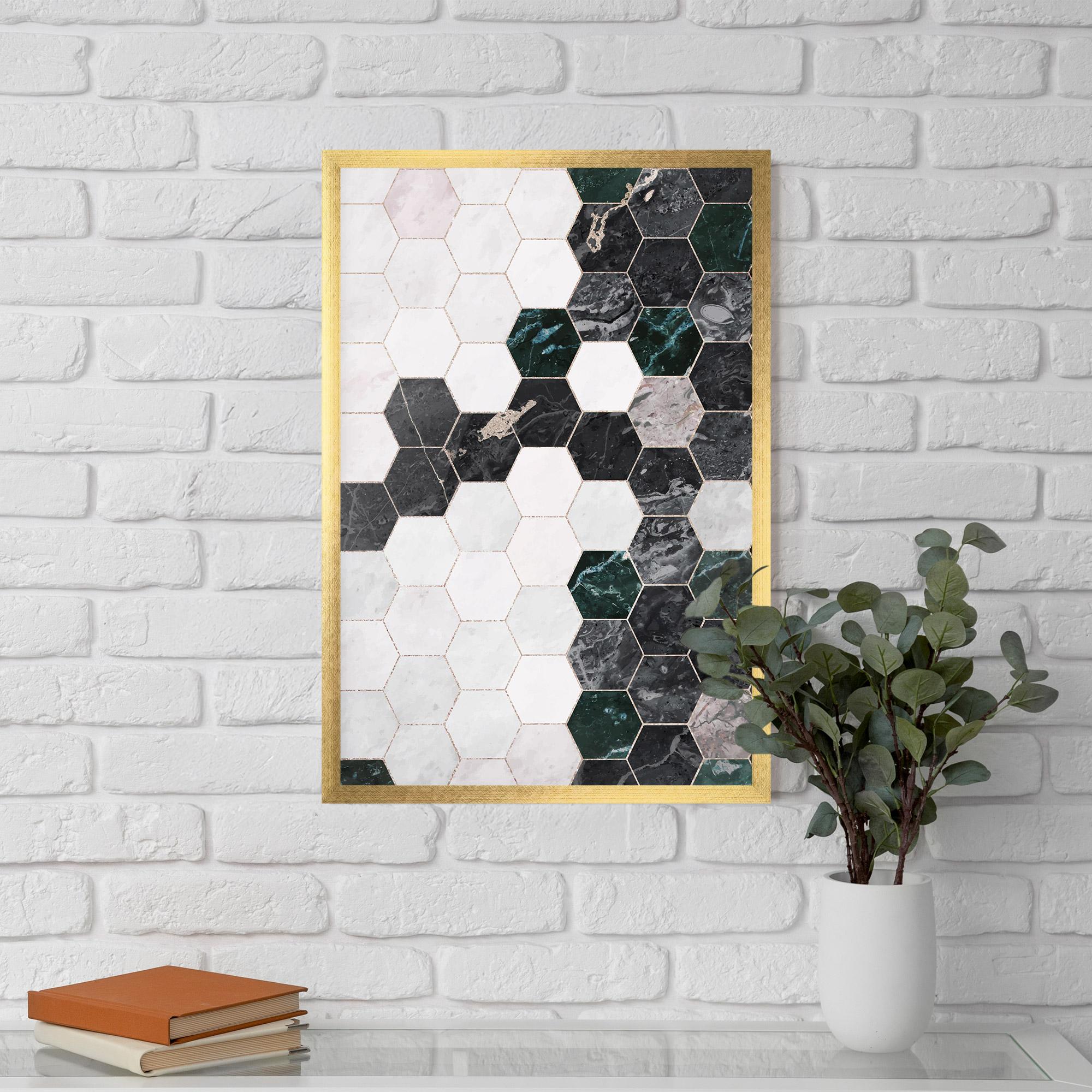 Poster Înrămat Green Hexagon mockup 5