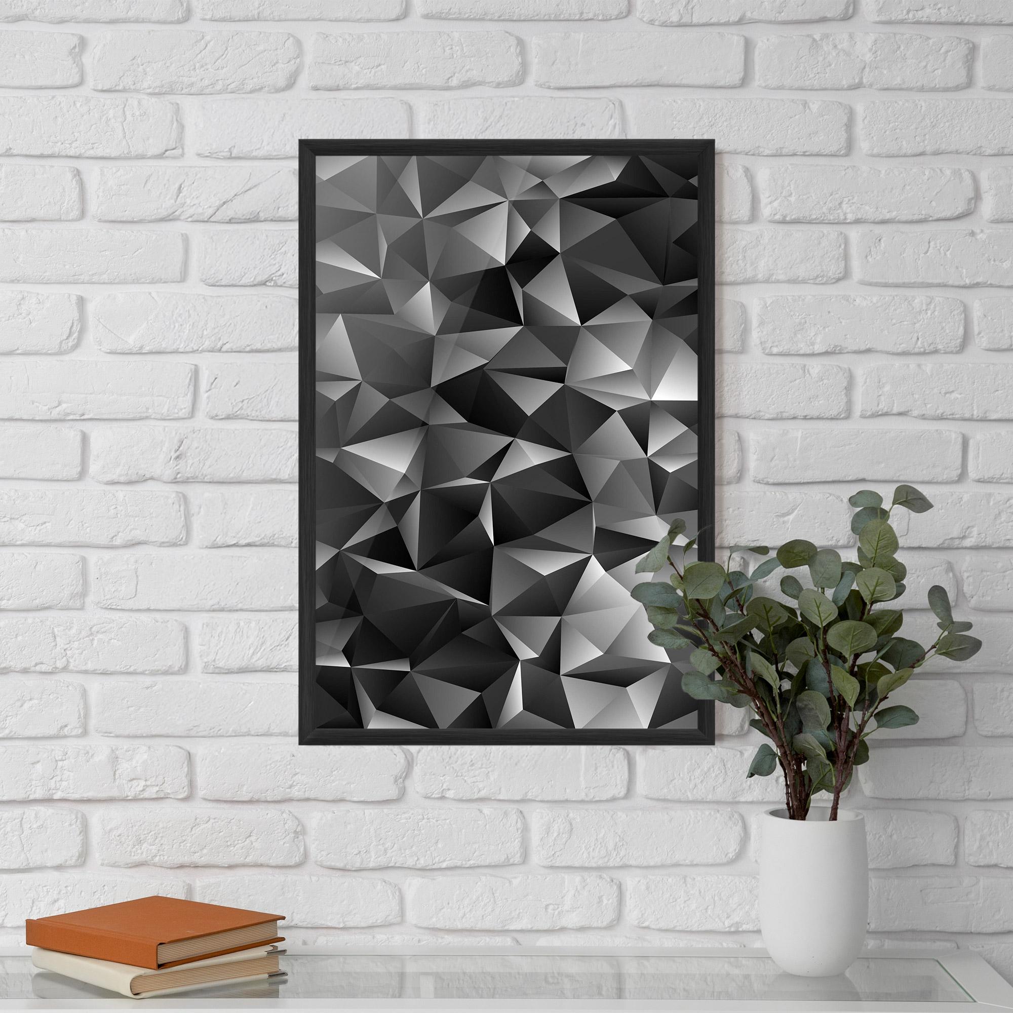 Poster Înrămat Black Triangle Pattern mockup 5