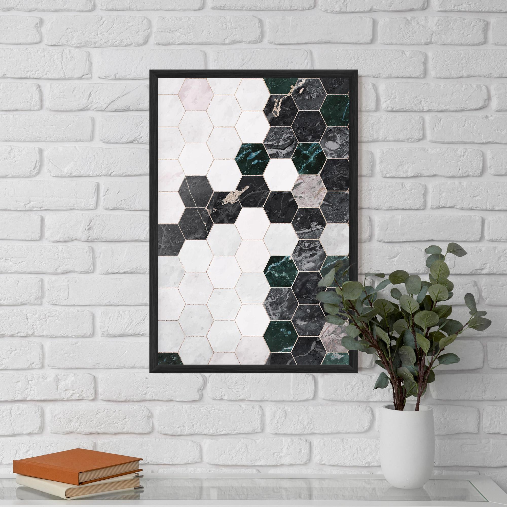 Poster Înrămat Green Hexagon mockup 5