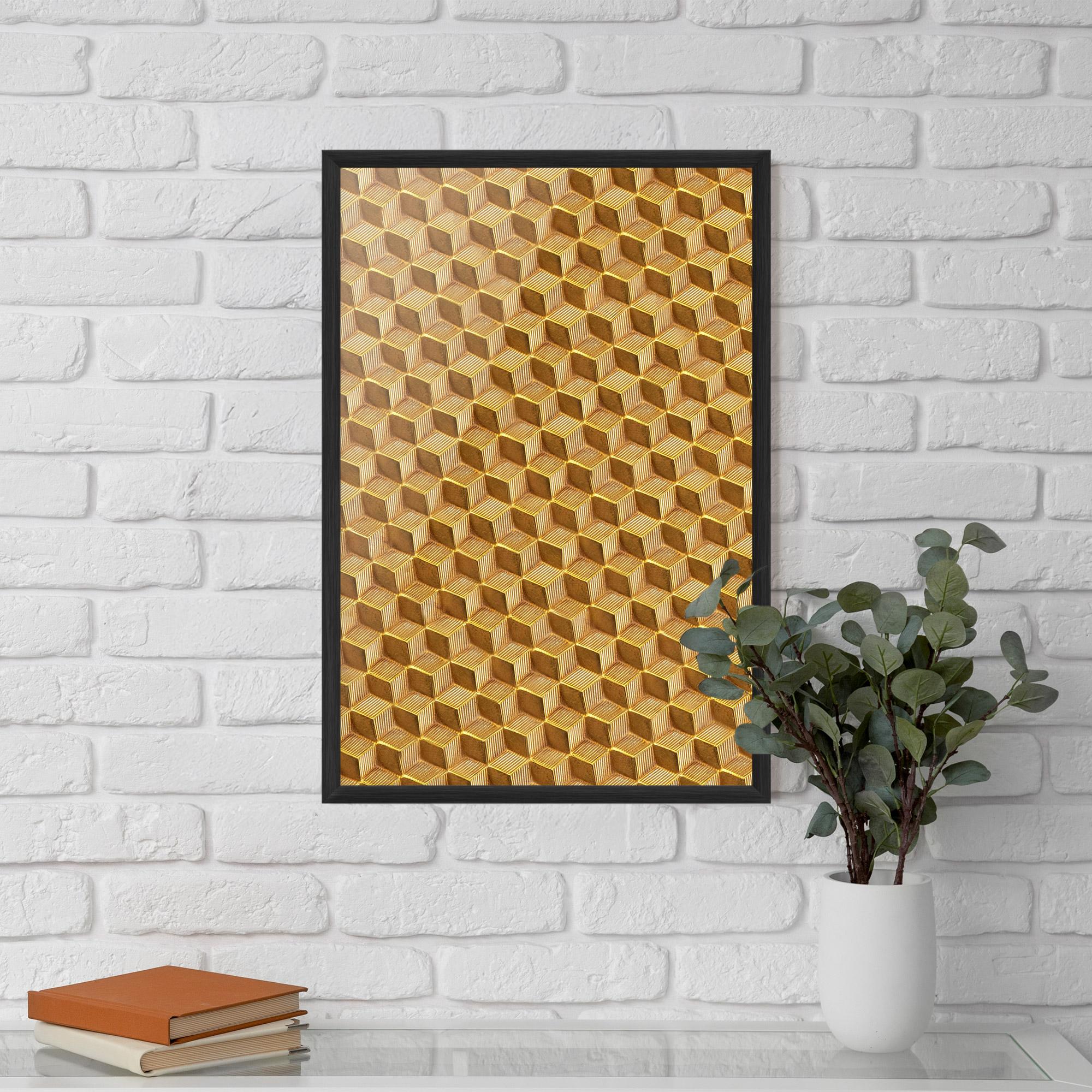 Poster Înrămat Small Yellow Square mockup 5