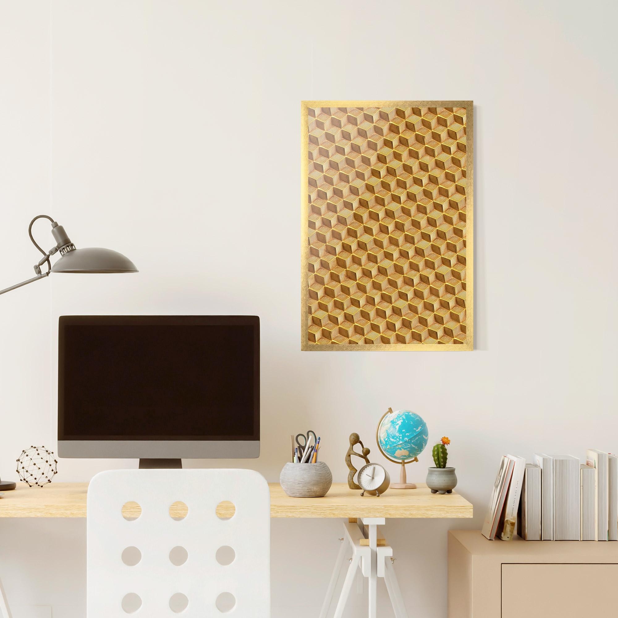 Poster Înrămat Small Yellow Square mockup 6