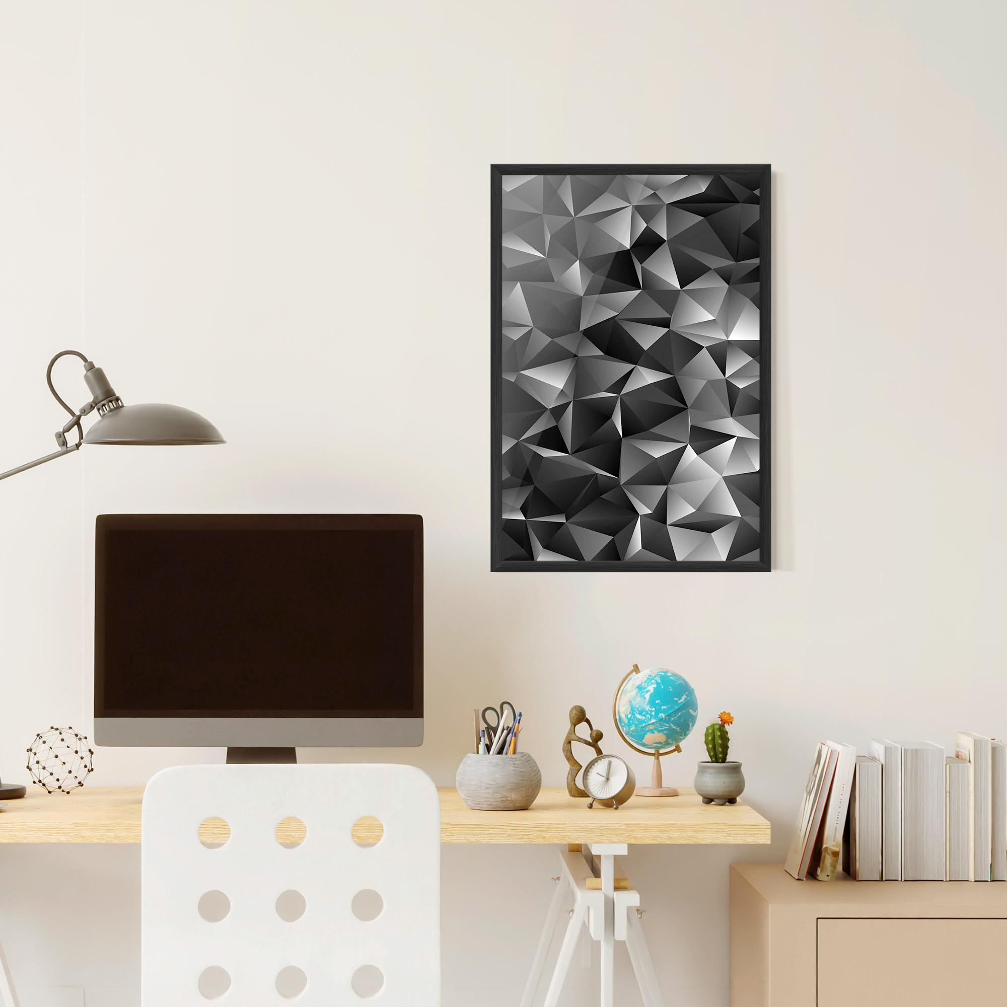 Poster Înrămat Black Triangle Pattern mockup 6