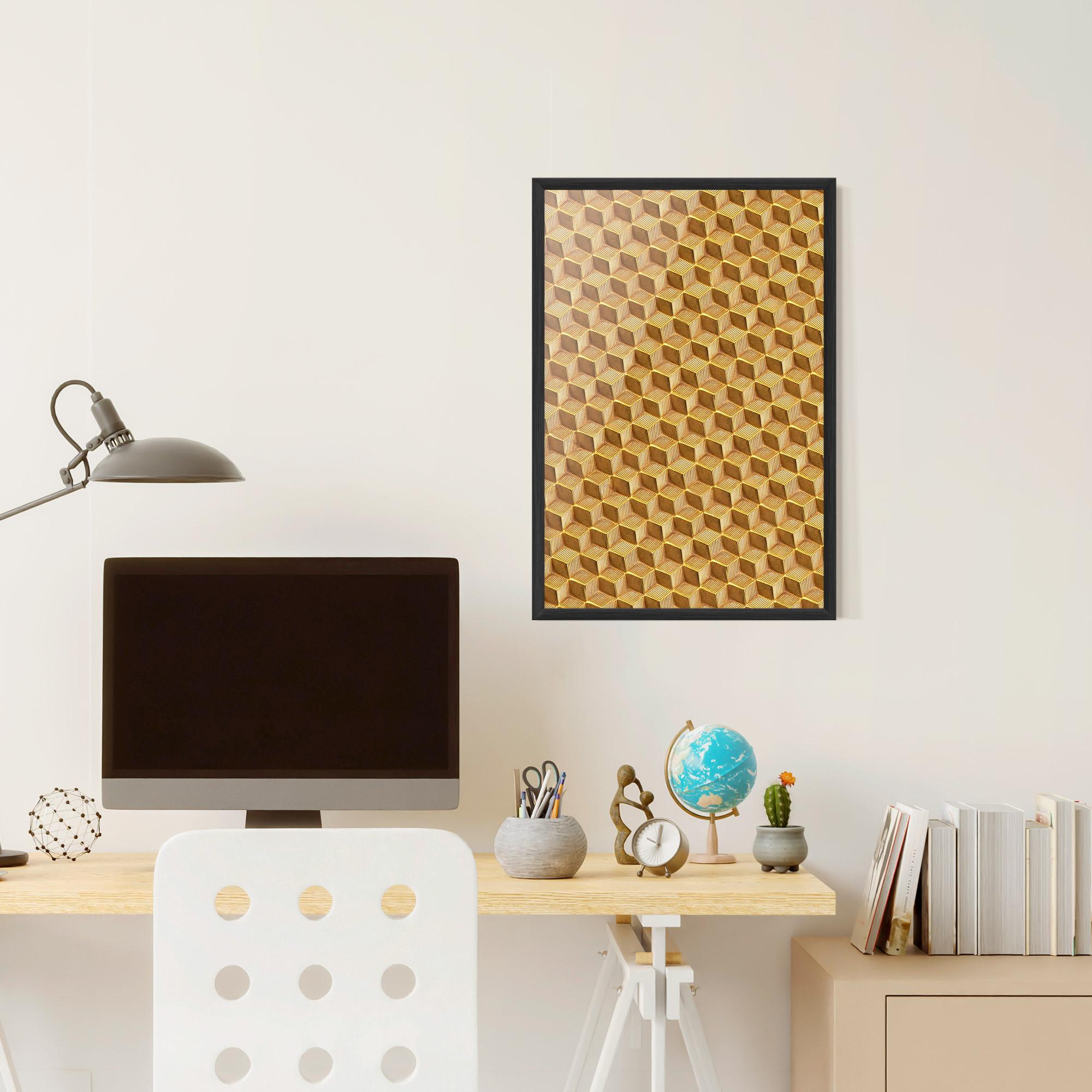 Poster Înrămat Small Yellow Square mockup 6