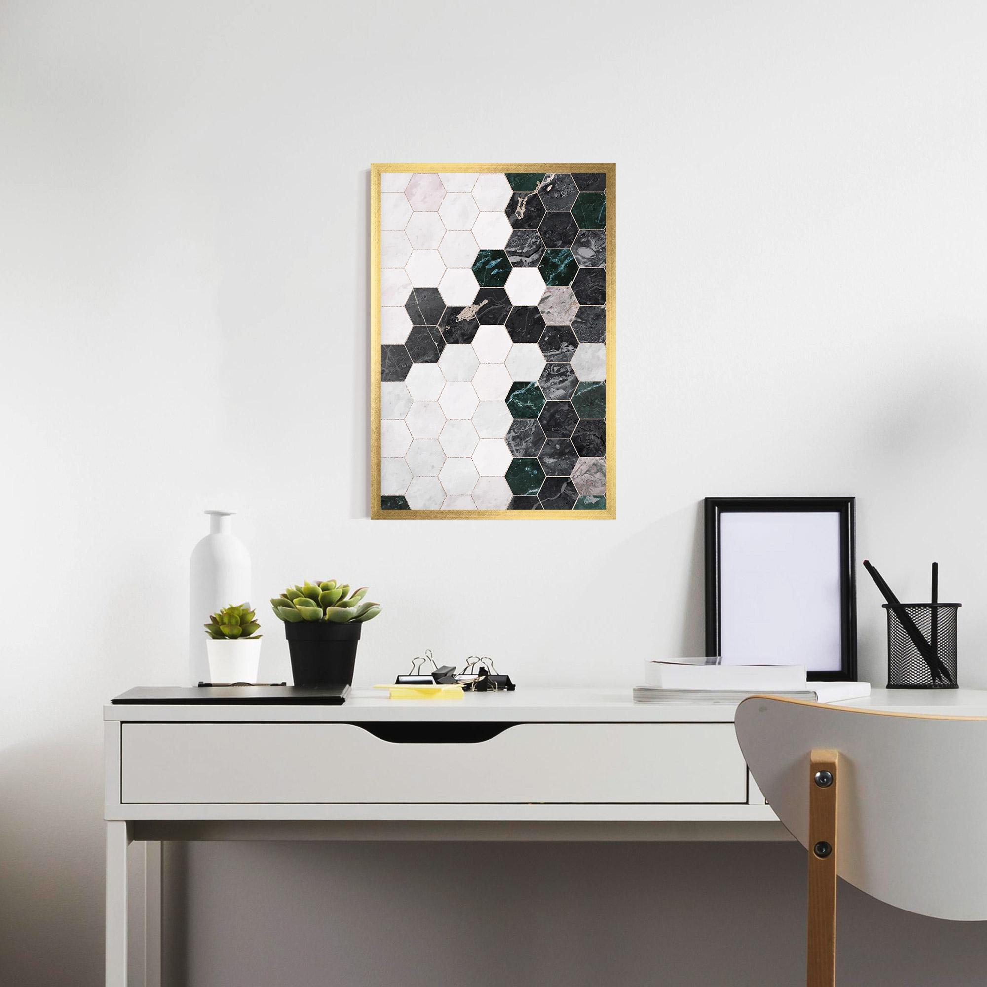Poster Înrămat Green Hexagon mockup 7